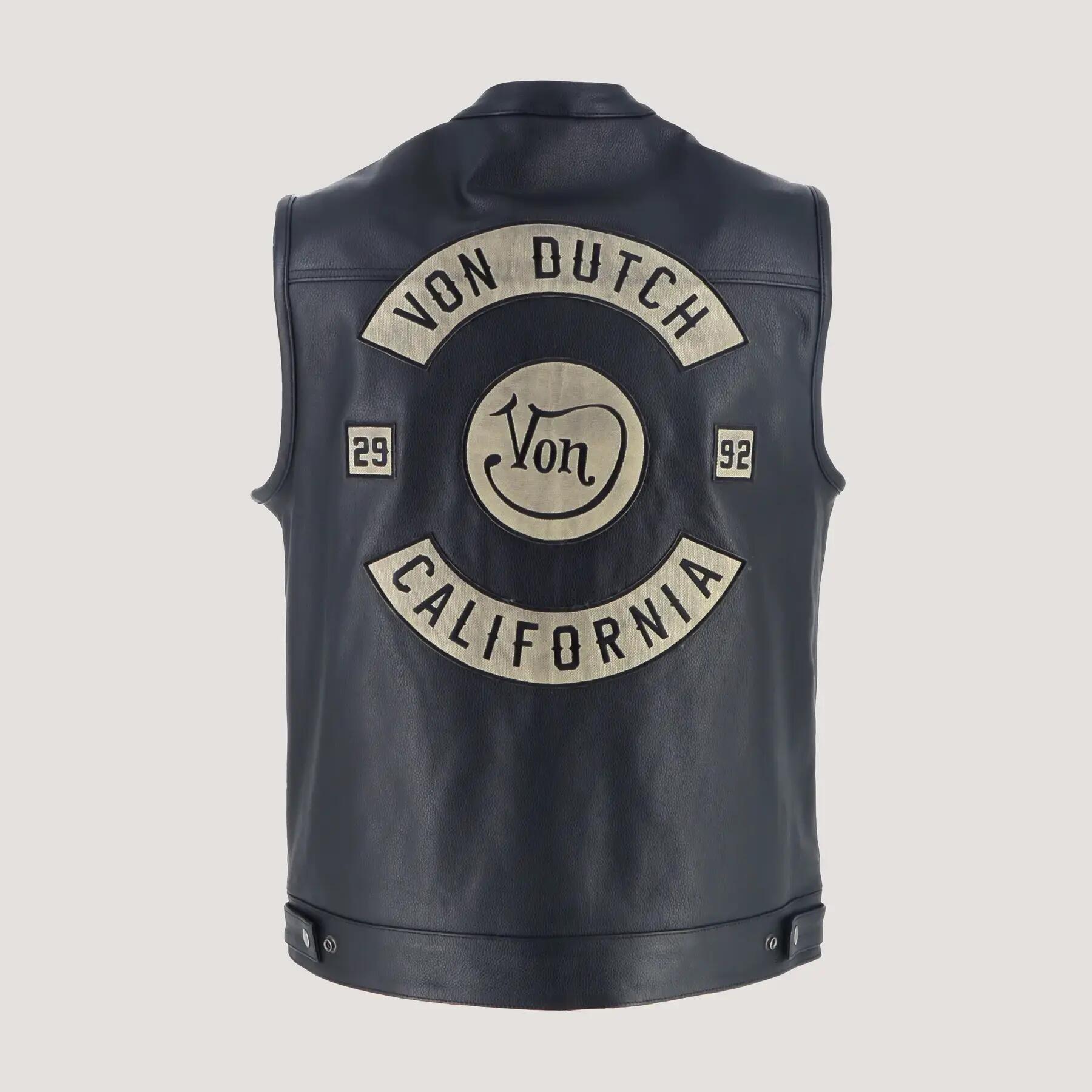 Gilet cuir moto Von Dutch Apache 2/3