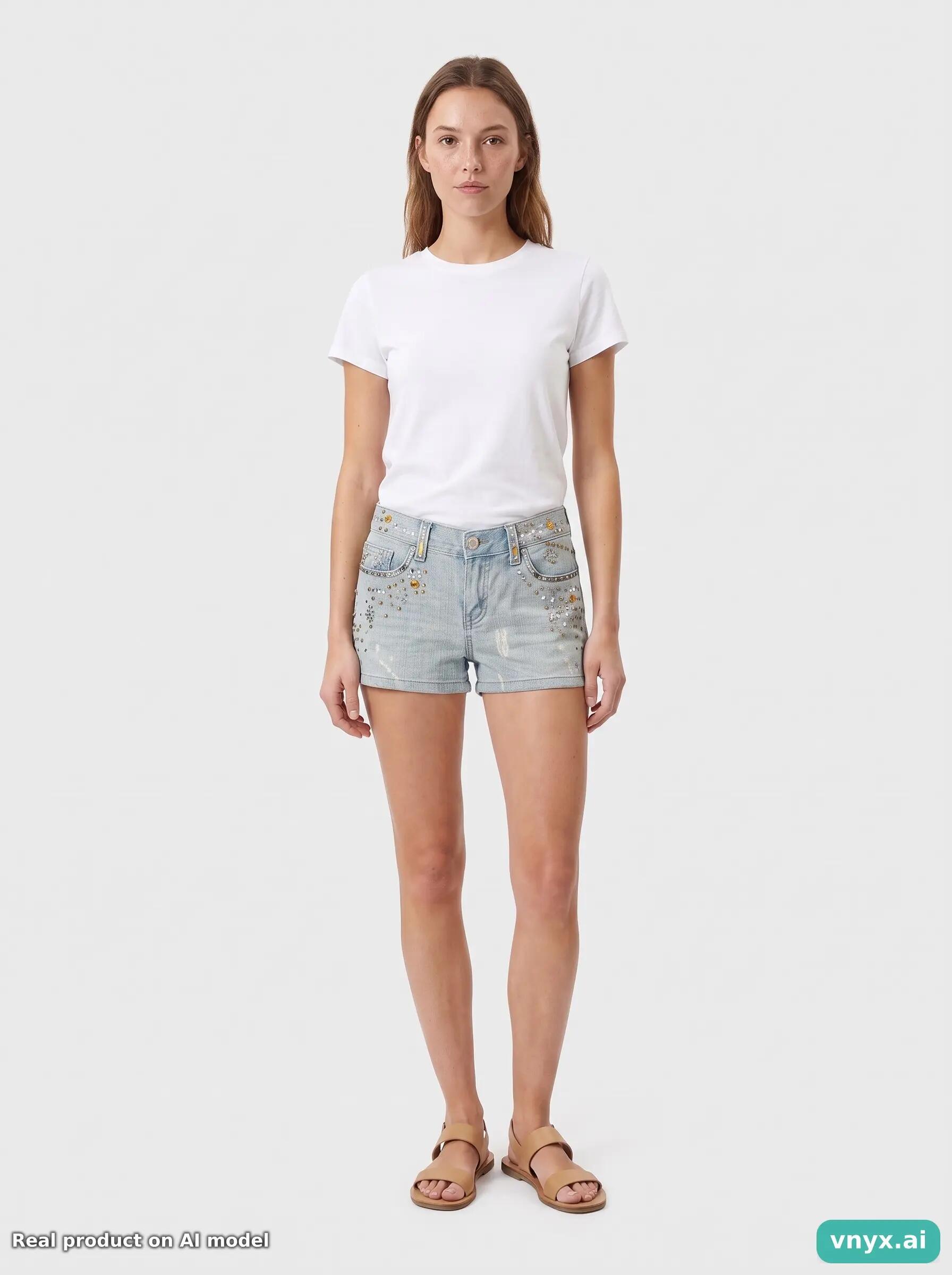 Second Life - Vintage Attitude Light Blue Shorts Women W26 6/6