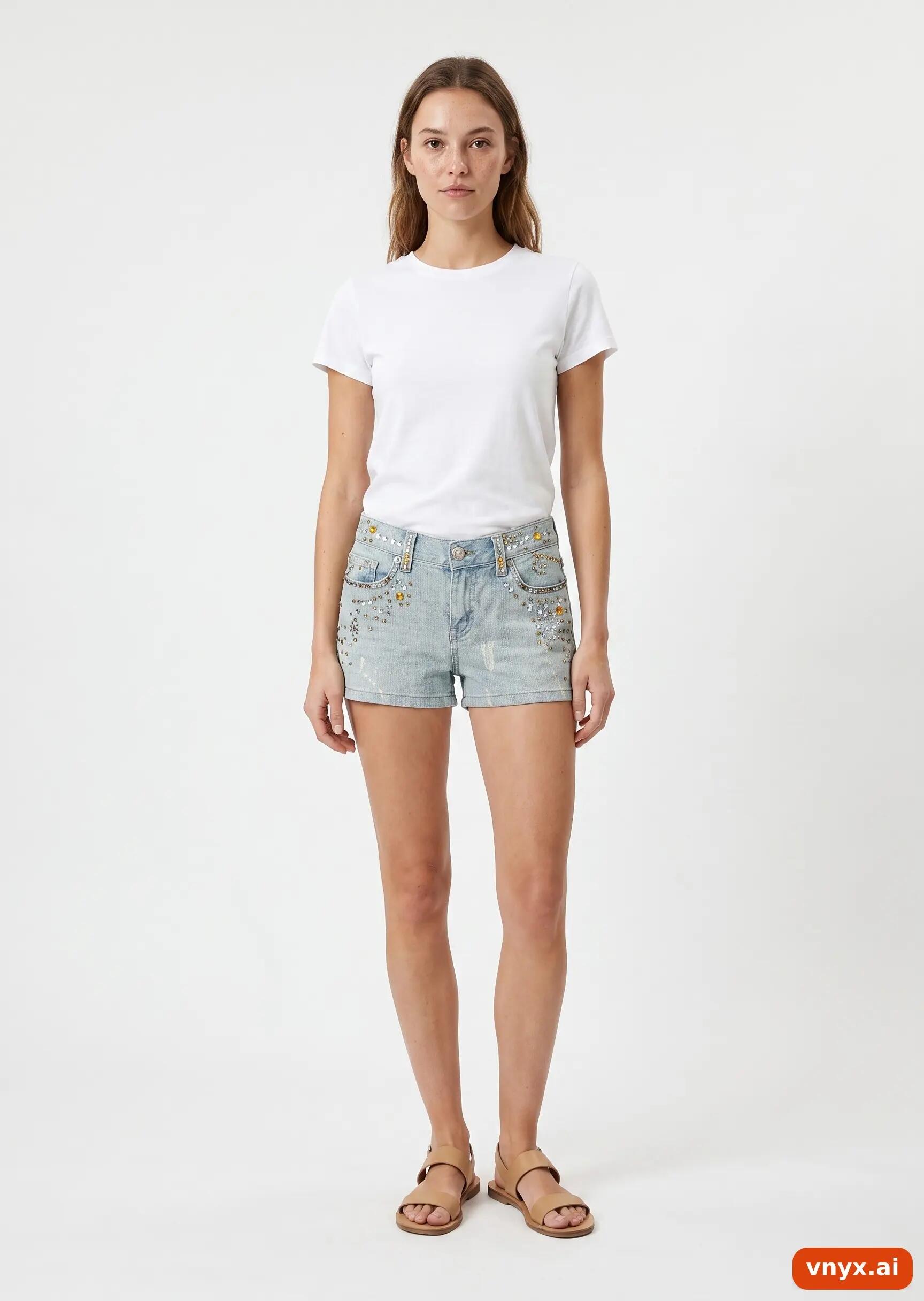 Second Life - Vintage Attitude Light Blue Shorts Women W26 3/6