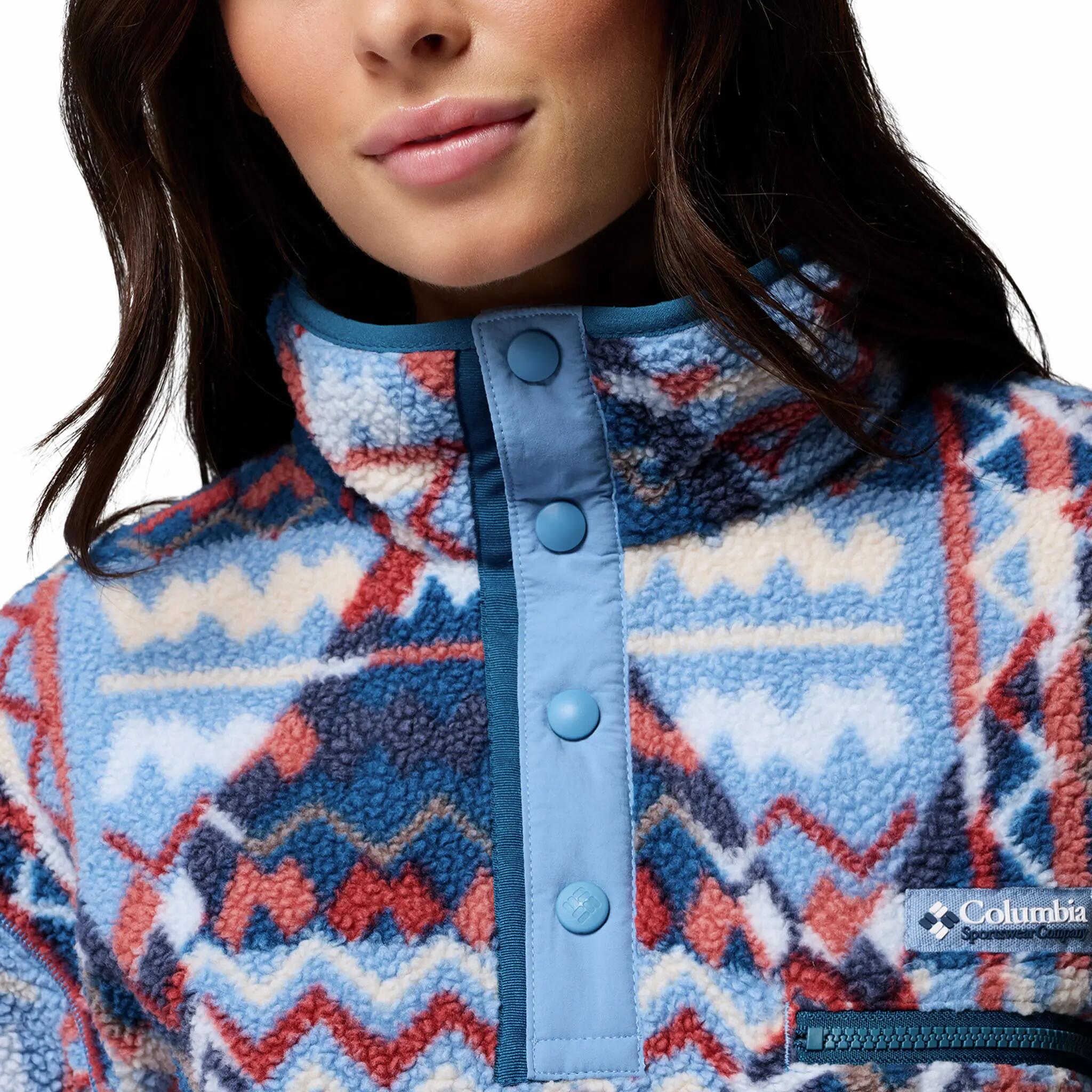 Pullover weich wärmend Damen - Helvetia™ II Printed Cropped Half Snap 5/6