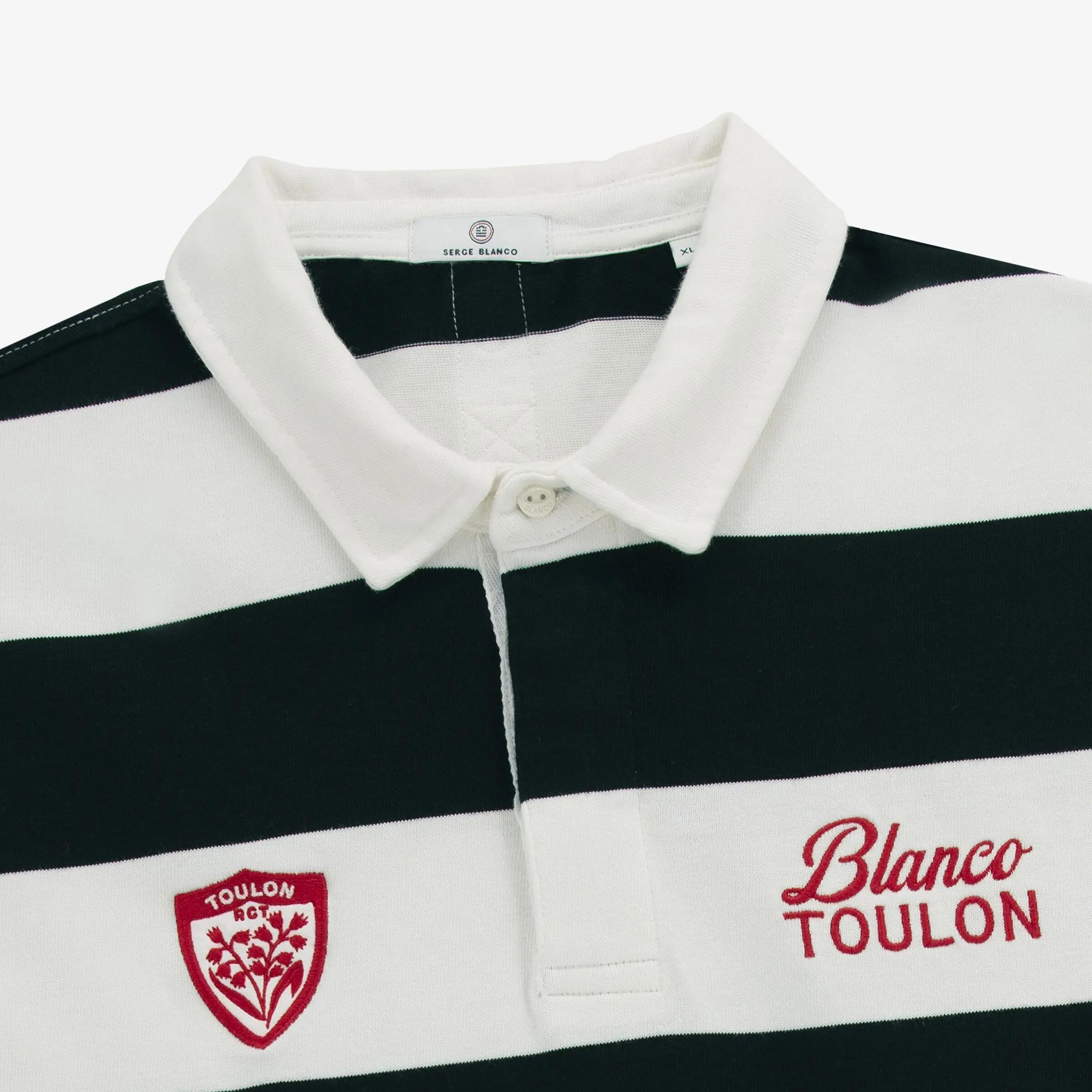 RCT gestreept katoenen rugbypolo met lange mouwen 3/5