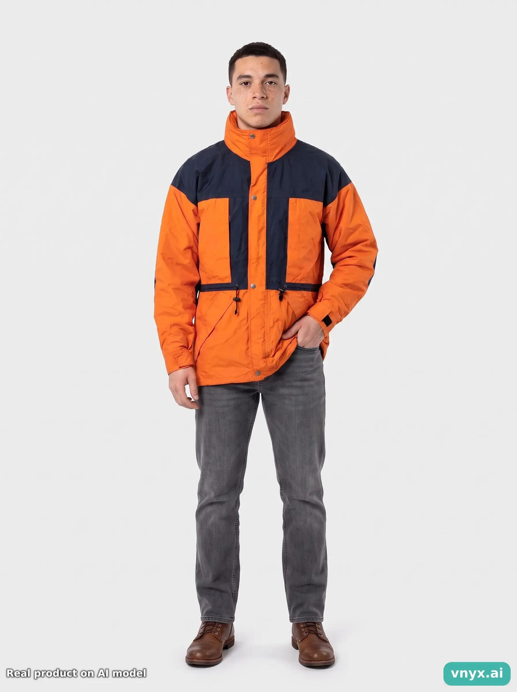 Second Life - Vintage The North Face Bright Orange Outdoor Jacket Men M 6/6