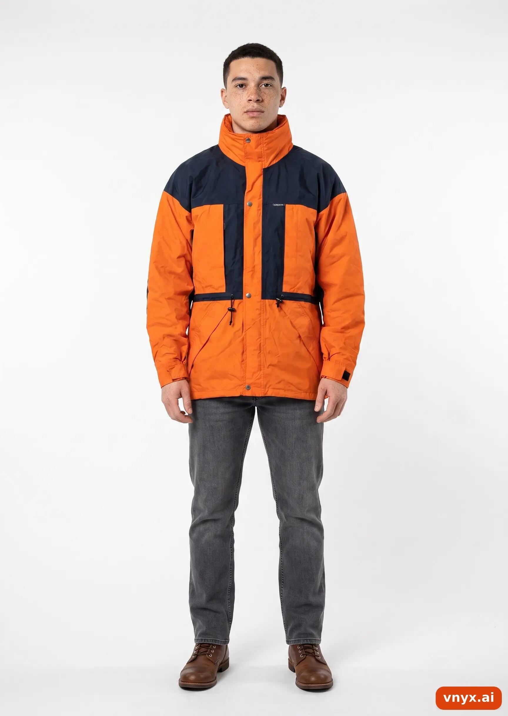 Second Life - Vintage The North Face Bright Orange Outdoor Jacket Men M 3/6