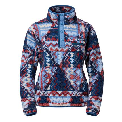 Pullover weich wärmend Damen - Helvetia™ II Printed Cropped Half Snap