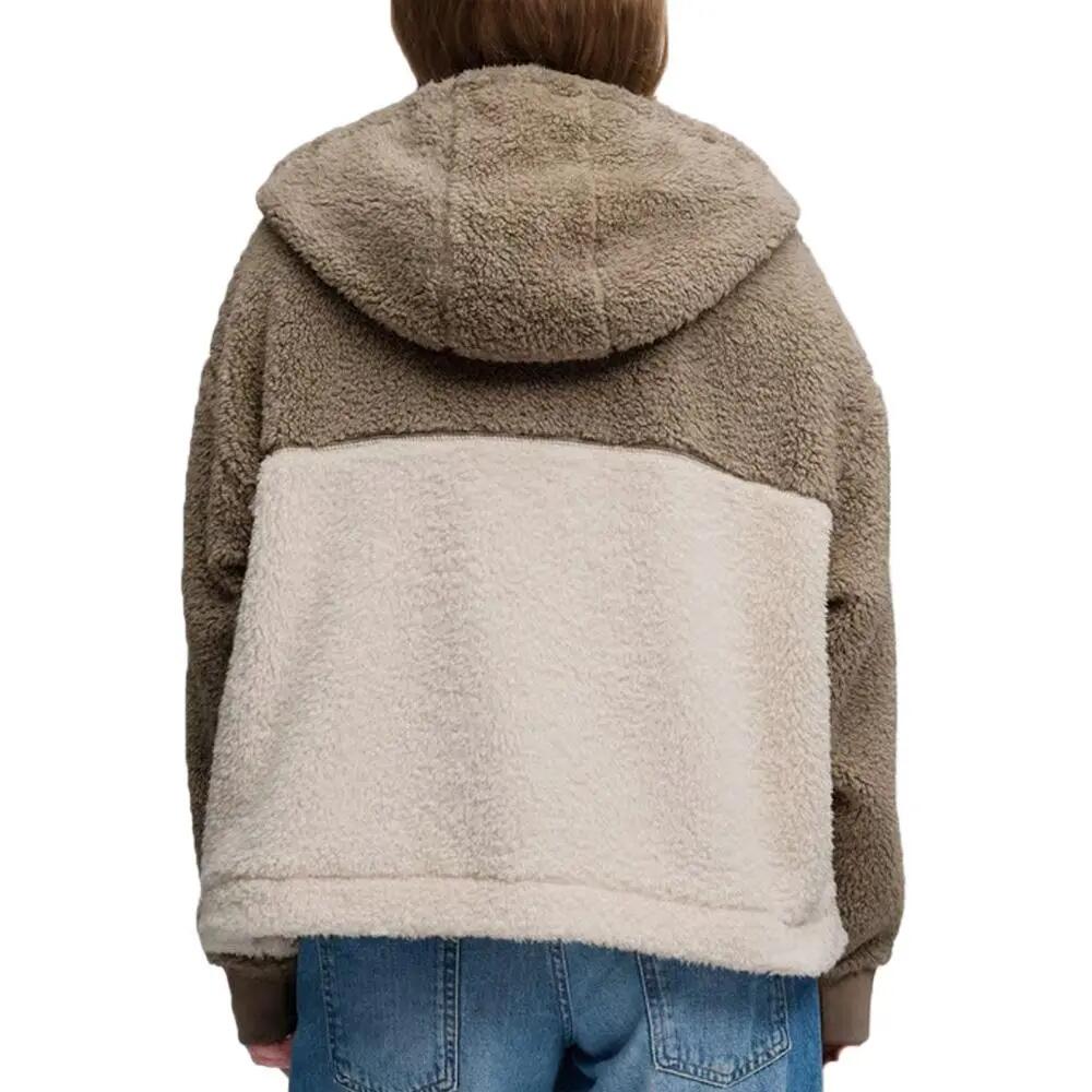 Veste sherpa à capuche femme beige femme Superdry Super Soft Ziphood 3/3