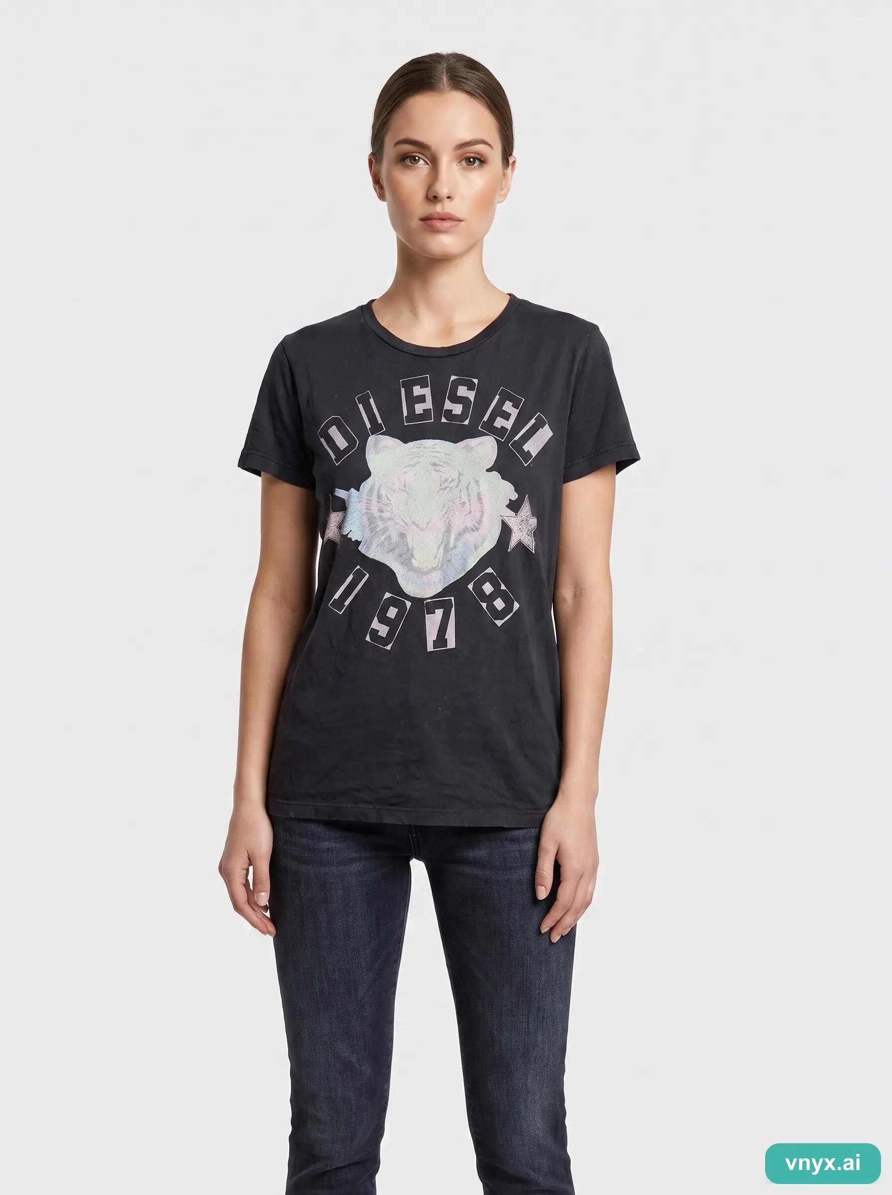 Second Life - Vintage Diesel Deep Black T-Shirt Women L 1/6