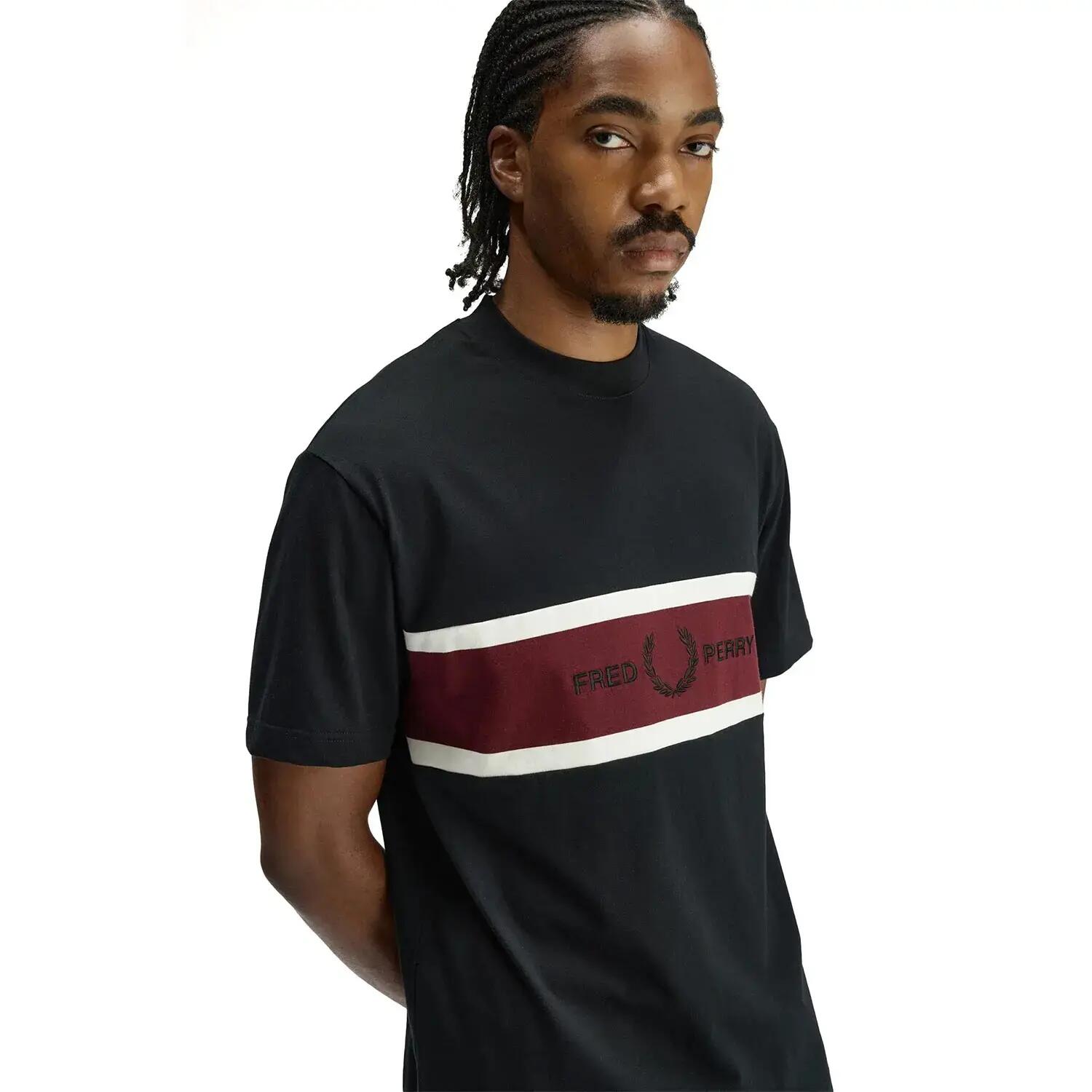 T-shirt haftowany panel Fred Perry 2/3
