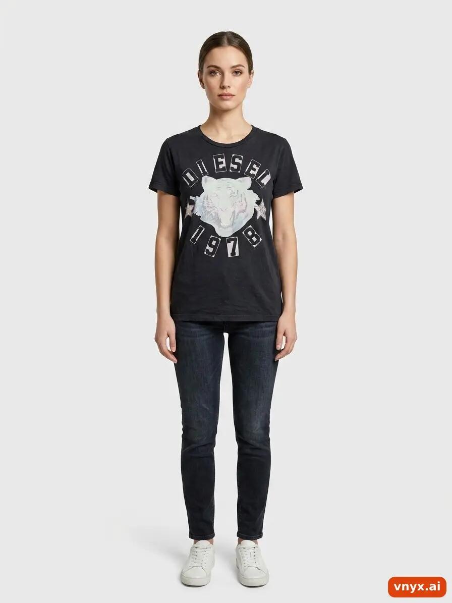 Second Life - Vintage Diesel Deep Black T-Shirt Women L 3/6