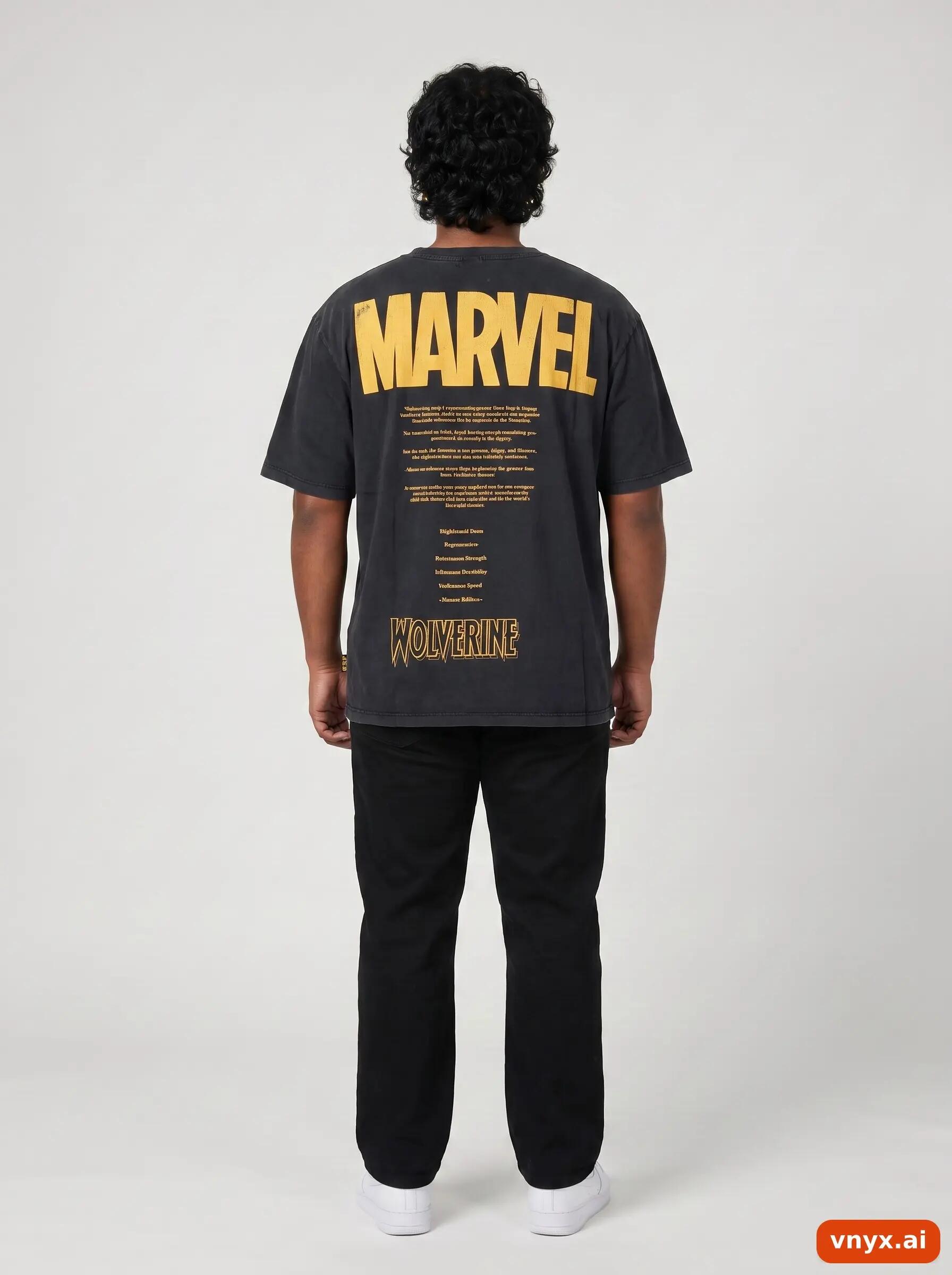 Second Life - Vintage MARVEL Classic Black T-Shirt Men L 4/6