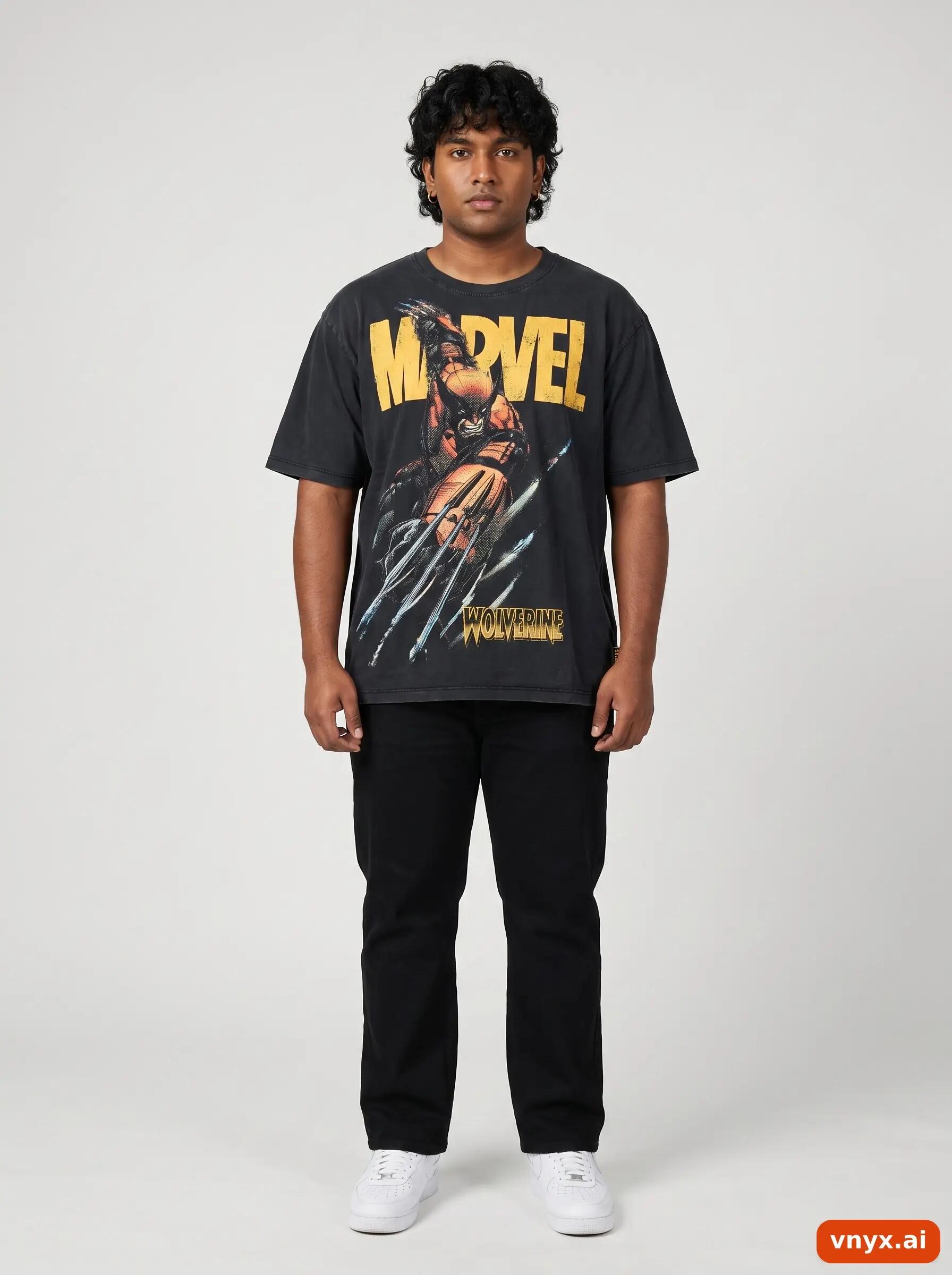 Second Life - Vintage MARVEL Classic Black T-Shirt Men L 3/6