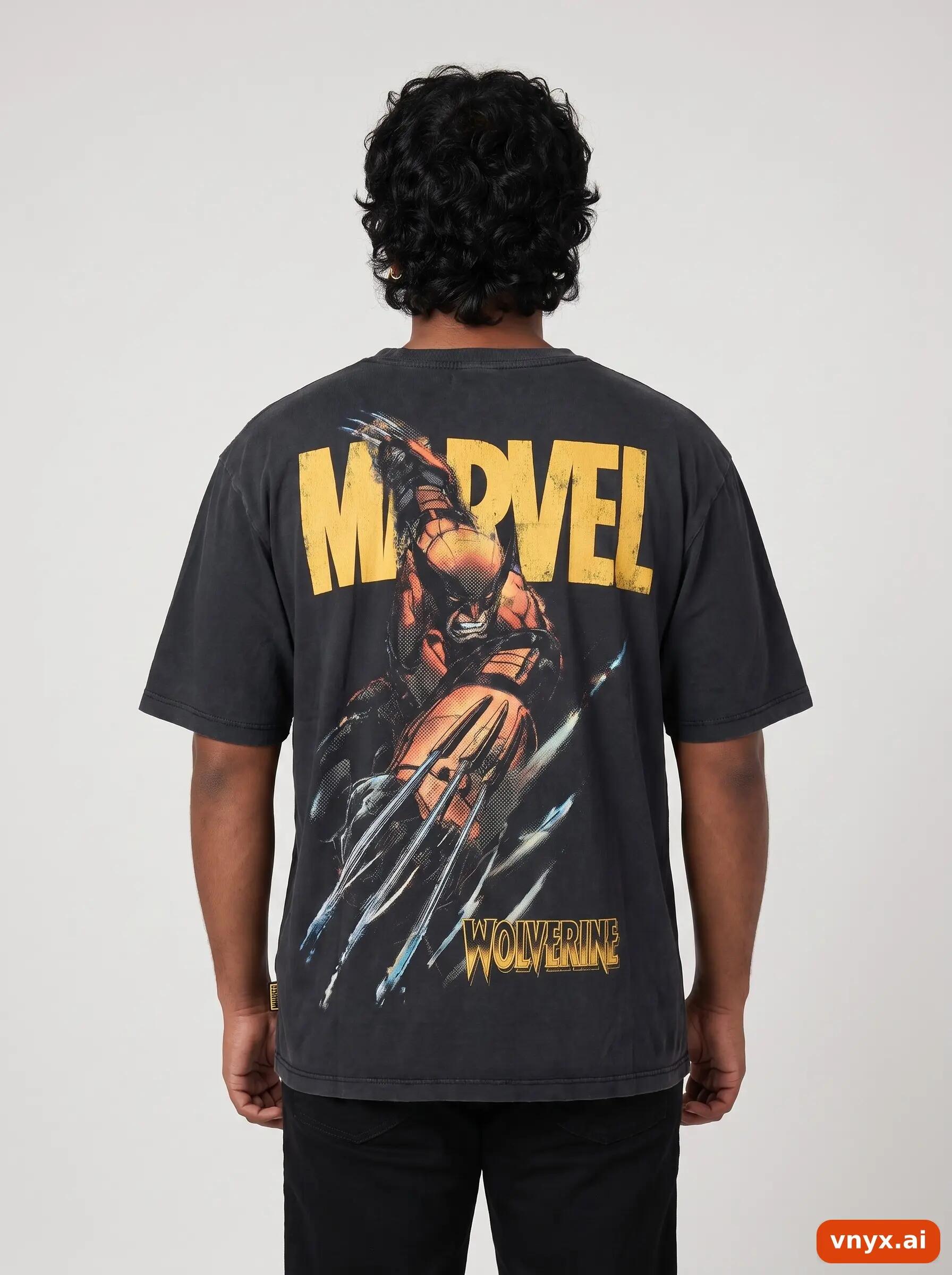 Second Life - Vintage MARVEL Classic Black T-Shirt Men L 2/6