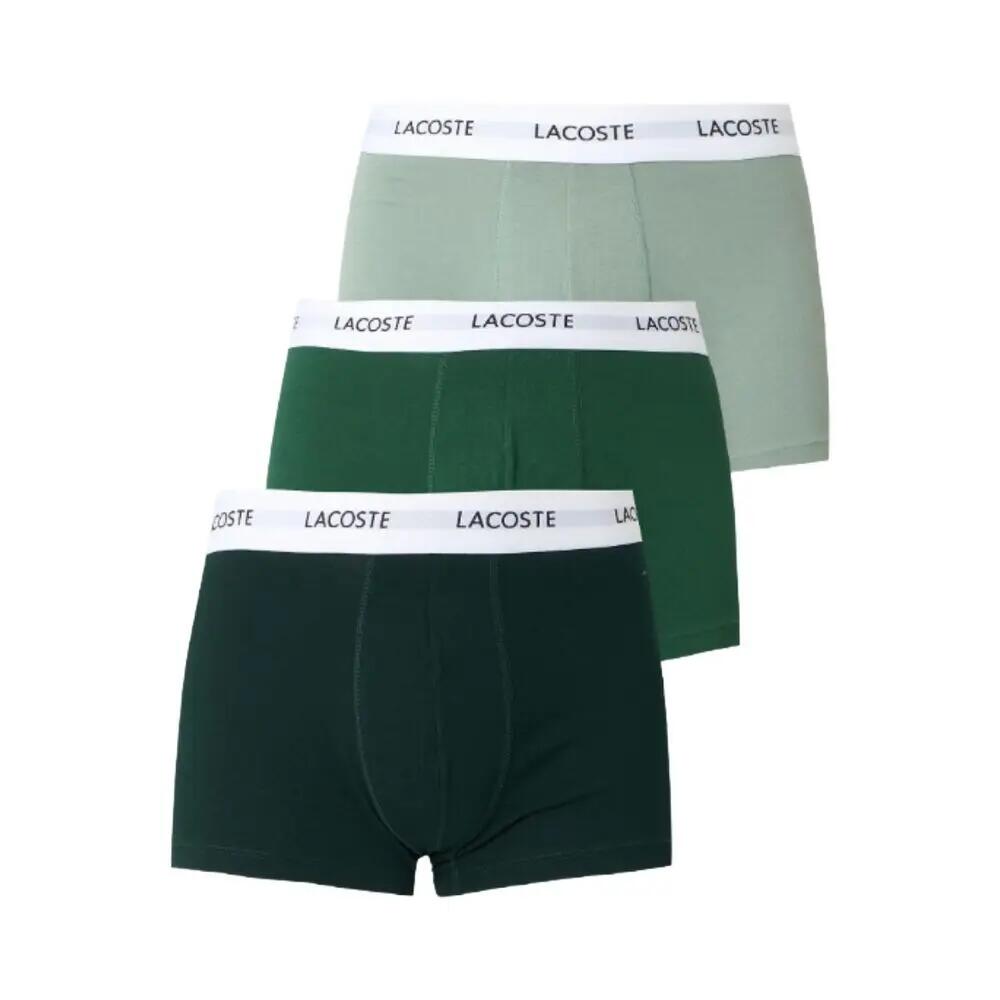 Pack 3 Calzoncillos Boxer Lacoste Courts en Gama de Verdes con goma Elástica 1/5