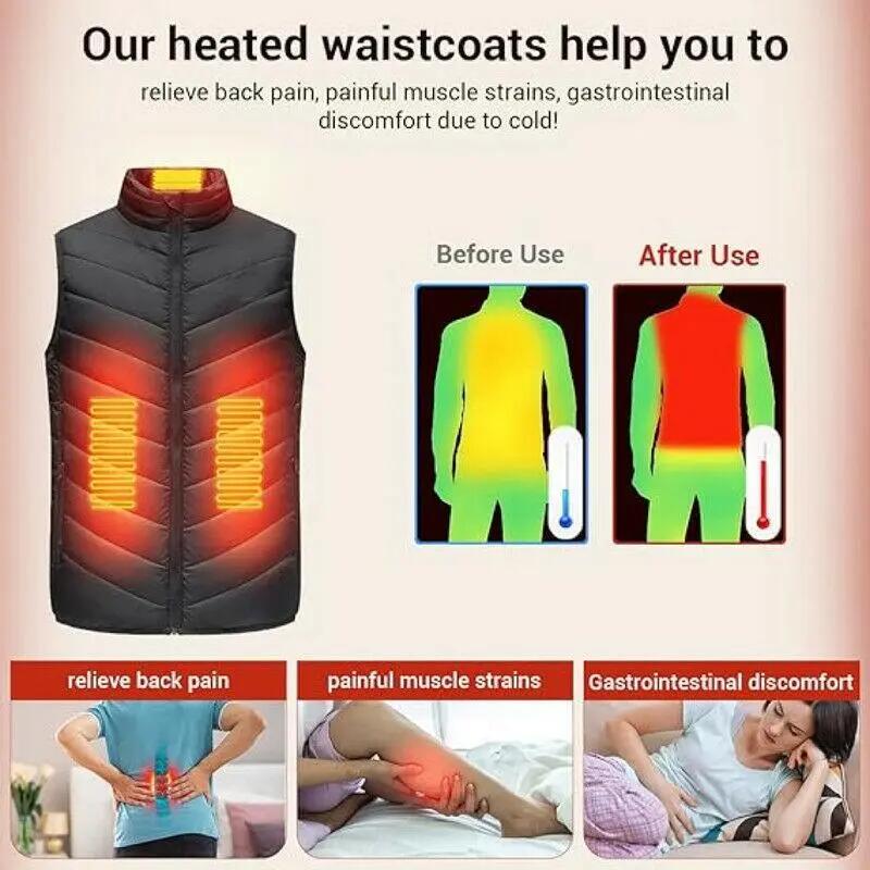 Veste chauffante électrique，Chauffage 9 zones, 3 niveaux de température, chargem 4/5