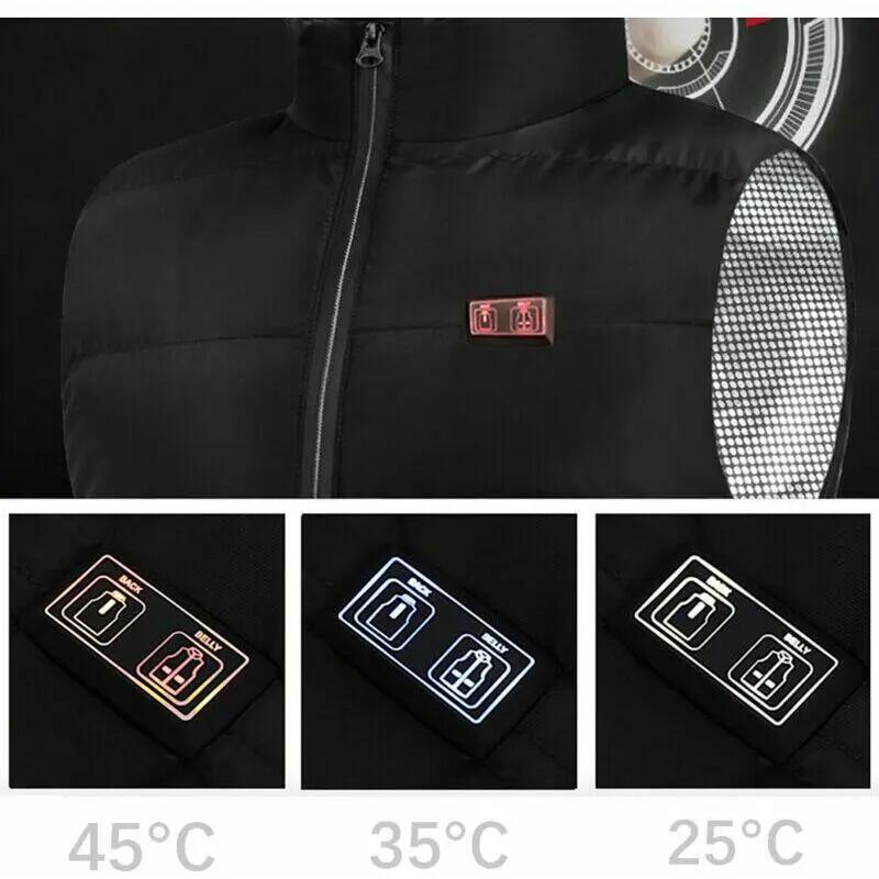 Veste chauffante électrique，Chauffage 9 zones, 3 niveaux de température, chargem 2/5