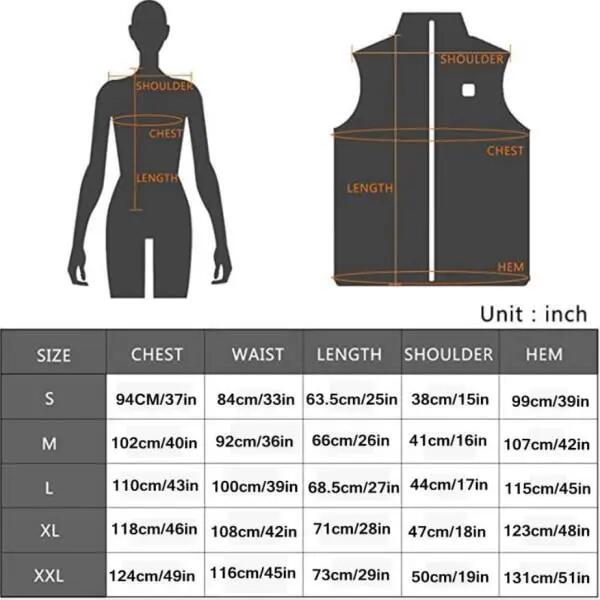 Gilet chauffant pour femme, veste chauffante pour le cou, 9 zones de chauffage, 3/5