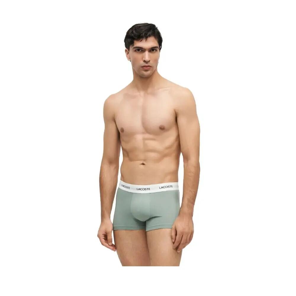 Pack 3 Calzoncillos Boxer Lacoste Courts en Gama de Verdes con goma Elástica 3/5