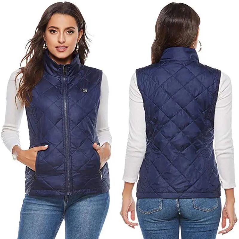 Gilet chauffant femme 4 zones chauffantes, veste chauffante cou 2/5