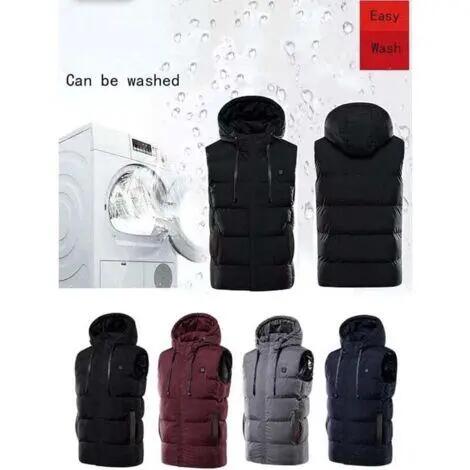 Hiver Gilet Chauffant Vêtement Veste Chauffant Chaud Chauffé Thermique Electriqu 5/6