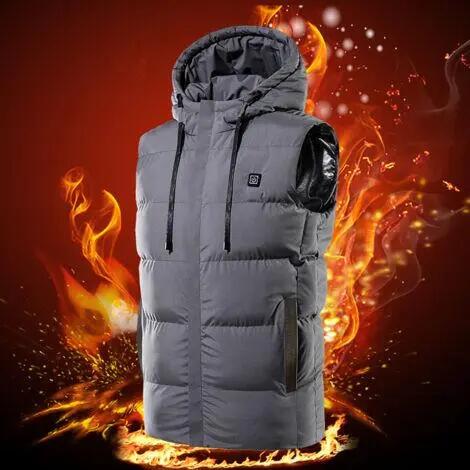 Hiver Gilet Chauffant Vêtement Veste Chauffant Chaud Chauffé Thermique Electriqu 3/6