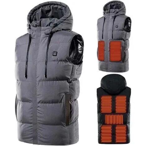 Hiver Gilet Chauffant Vêtement Veste Chauffant Chaud Chauffé Thermique Electriqu 2/6