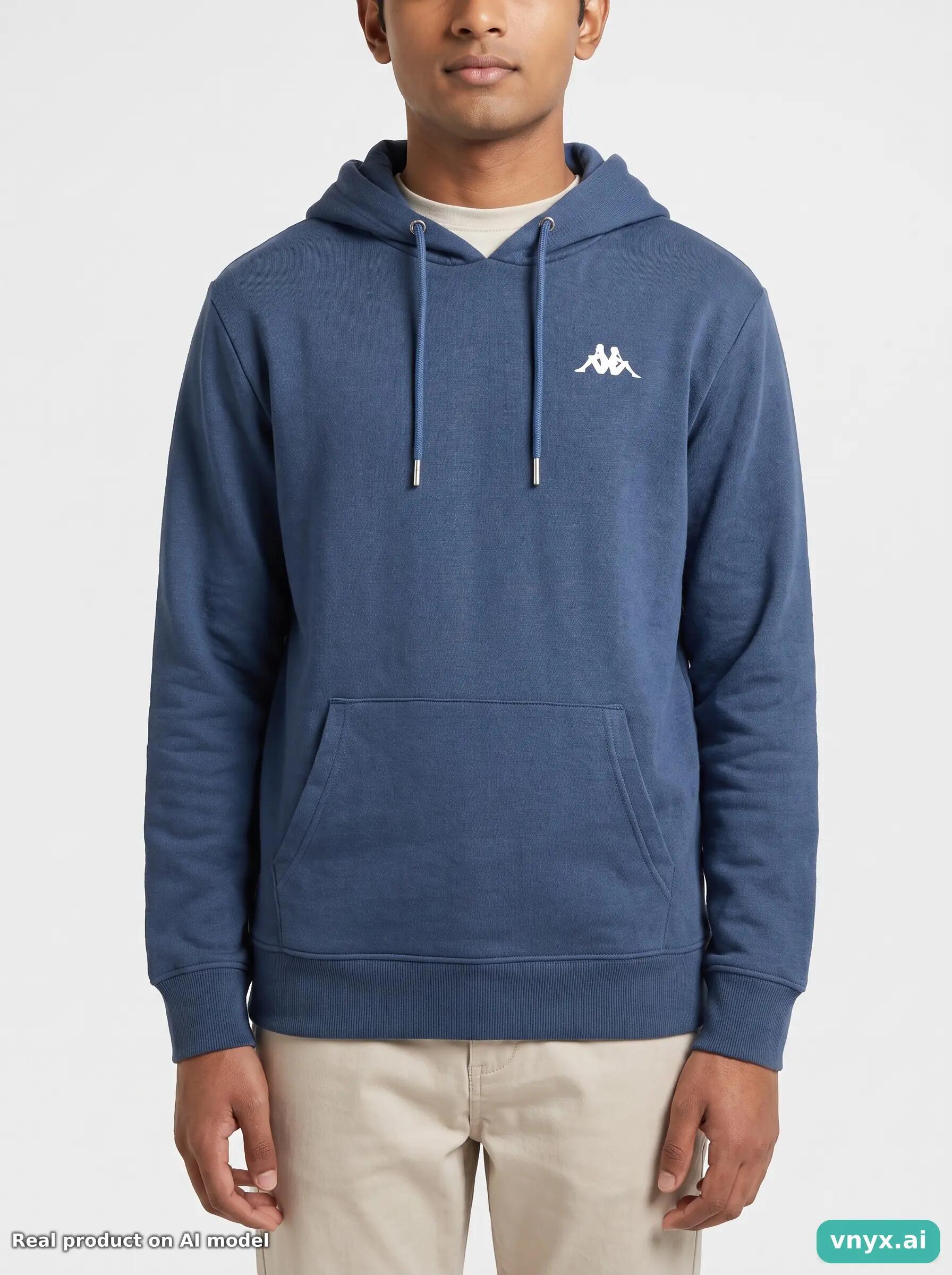 Second Life - Vintage Kappa Navy Hoodie Men M 6/6