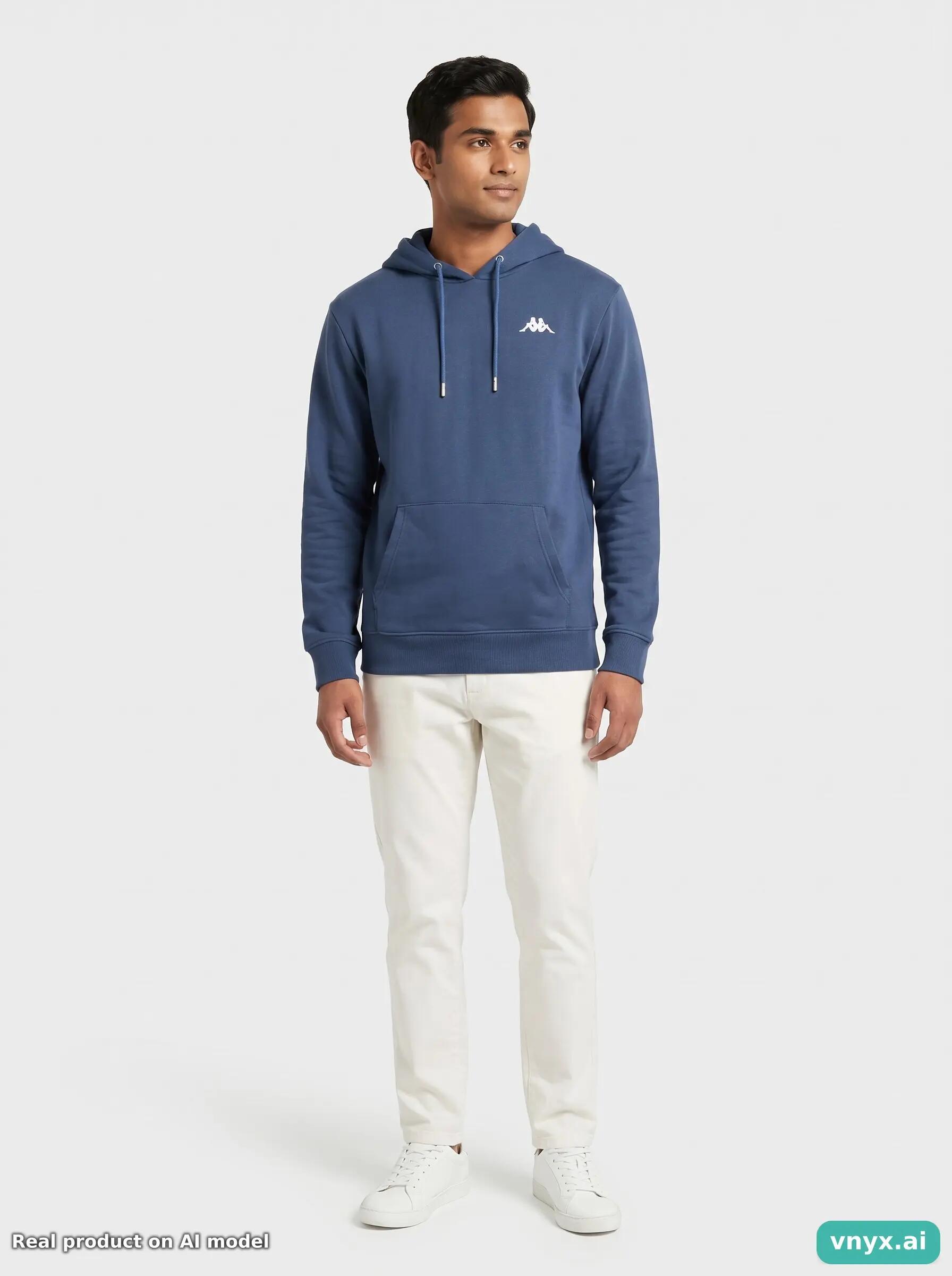 Second Life - Vintage Kappa Navy Hoodie Men M 5/6