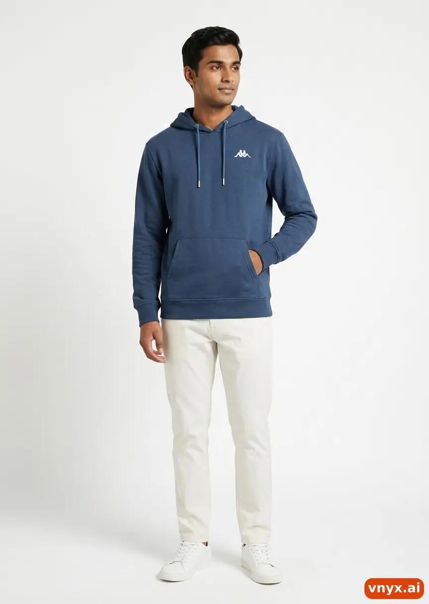 Second Life - Vintage Kappa Navy Hoodie Men M 2/6