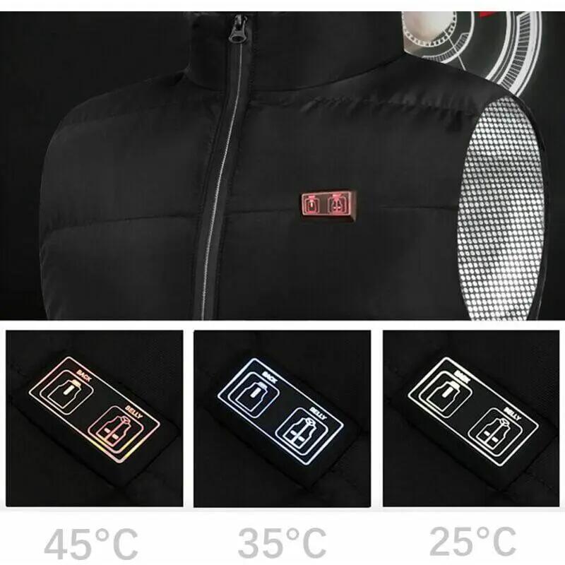 Veste chauffante électrique，Chauffage 9 zones, 3 niveaux de température, chargem 2/5
