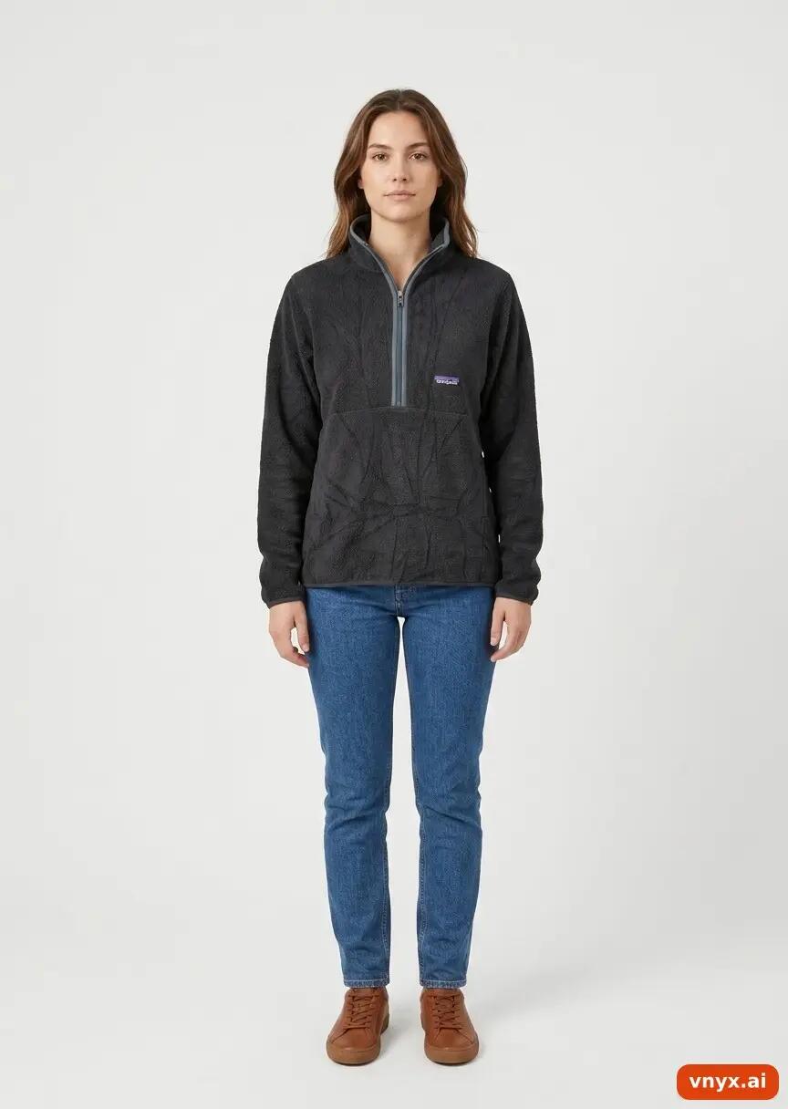Second Life - Vintage Patagonia Black Fleece Pullover Women S 3/6