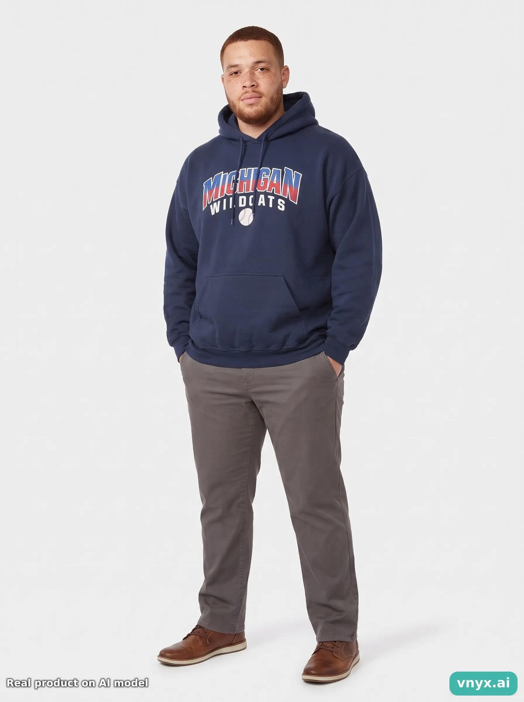 Second Life - Vintage Gildan Dark blue Hoodie Men L 6/6