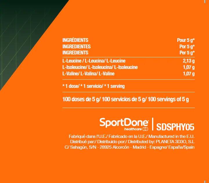 BCAAs + GLUTAMINA Naranja 500g SportDone 4/4