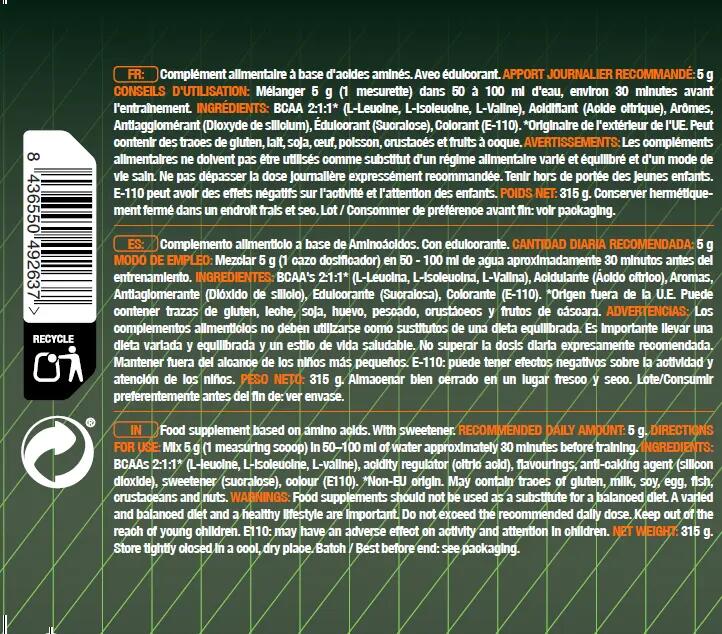 BCAAs + GLUTAMINA Naranja 500g SportDone 2/4