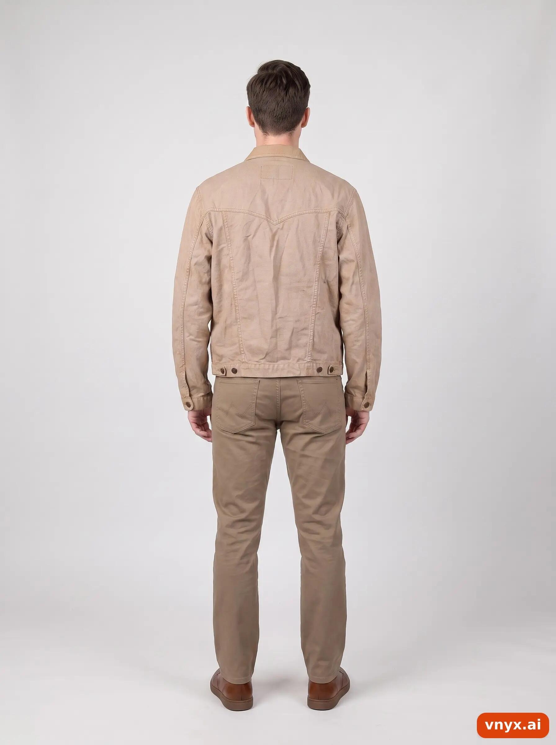 Second Life - Vintage Wrangler Light Beige Denim Jacket Men M 4/6
