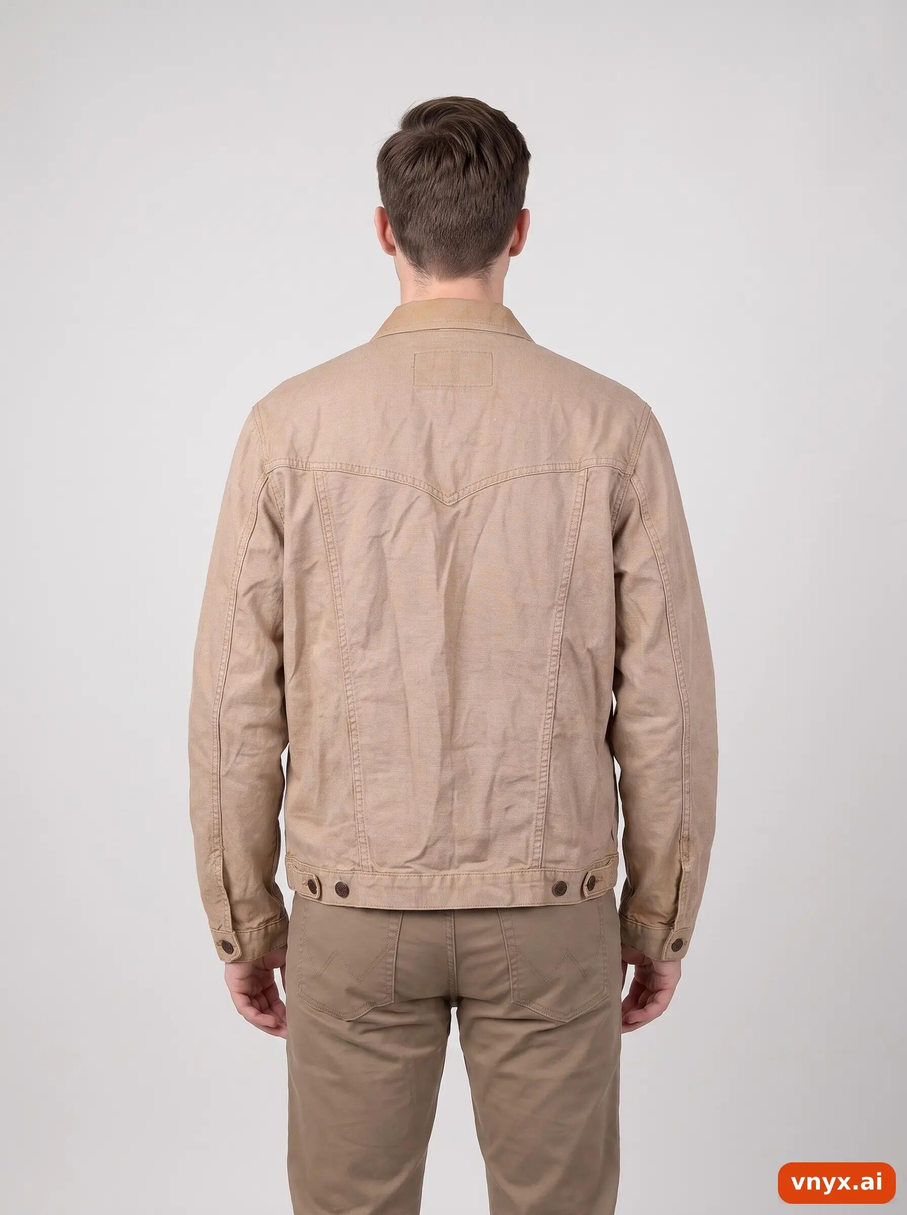 Second Life - Vintage Wrangler Light Beige Denim Jacket Men M 2/6