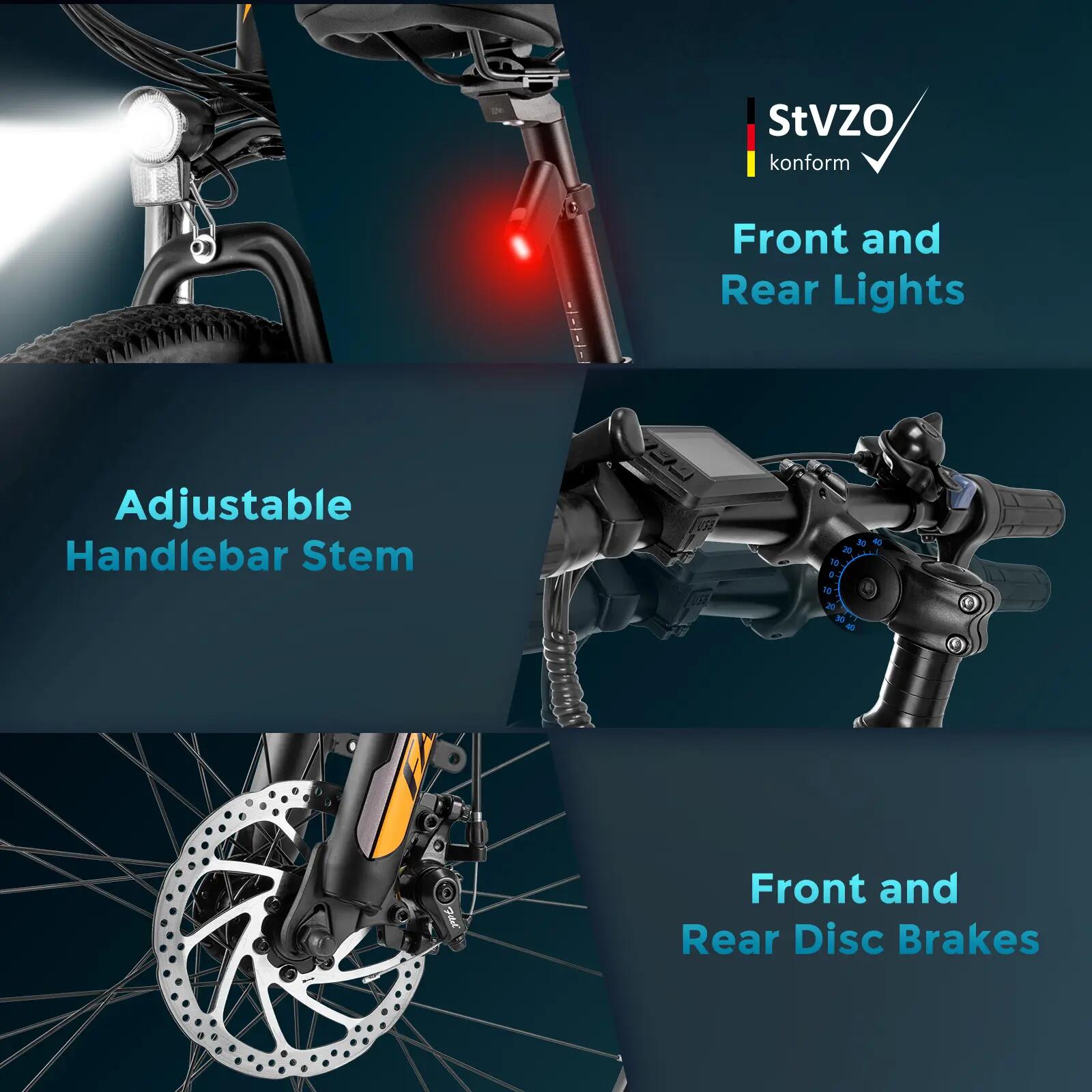 Electric Bicycle Fafrees F28 MT 250W Motor 36V 14.5AH Top Speed 25km/h, Black 10/15