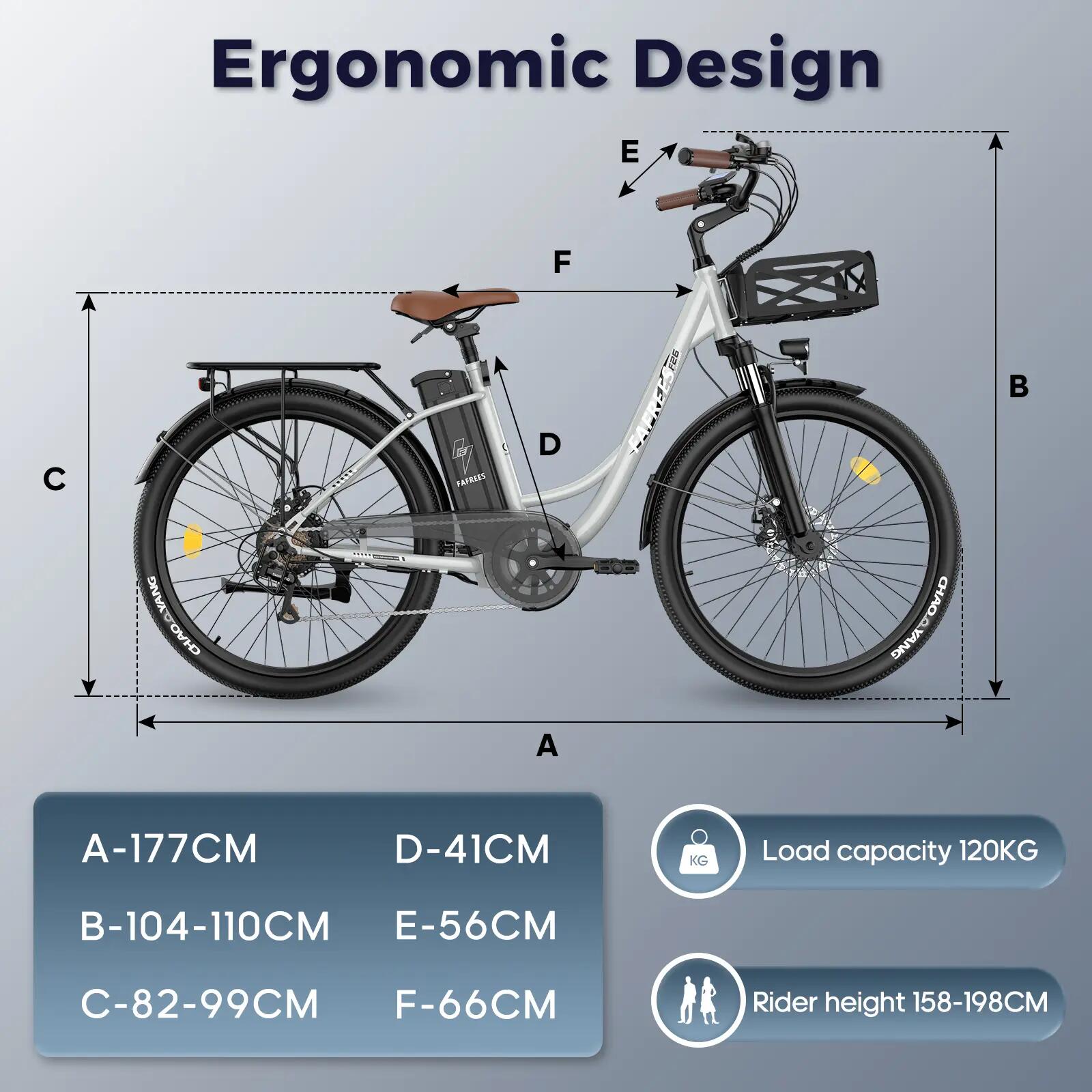 Electric Bicycle Fafrees F26 Lasting 26" Tire 250W Motor 36V 25Ah Battery, Black 14/15