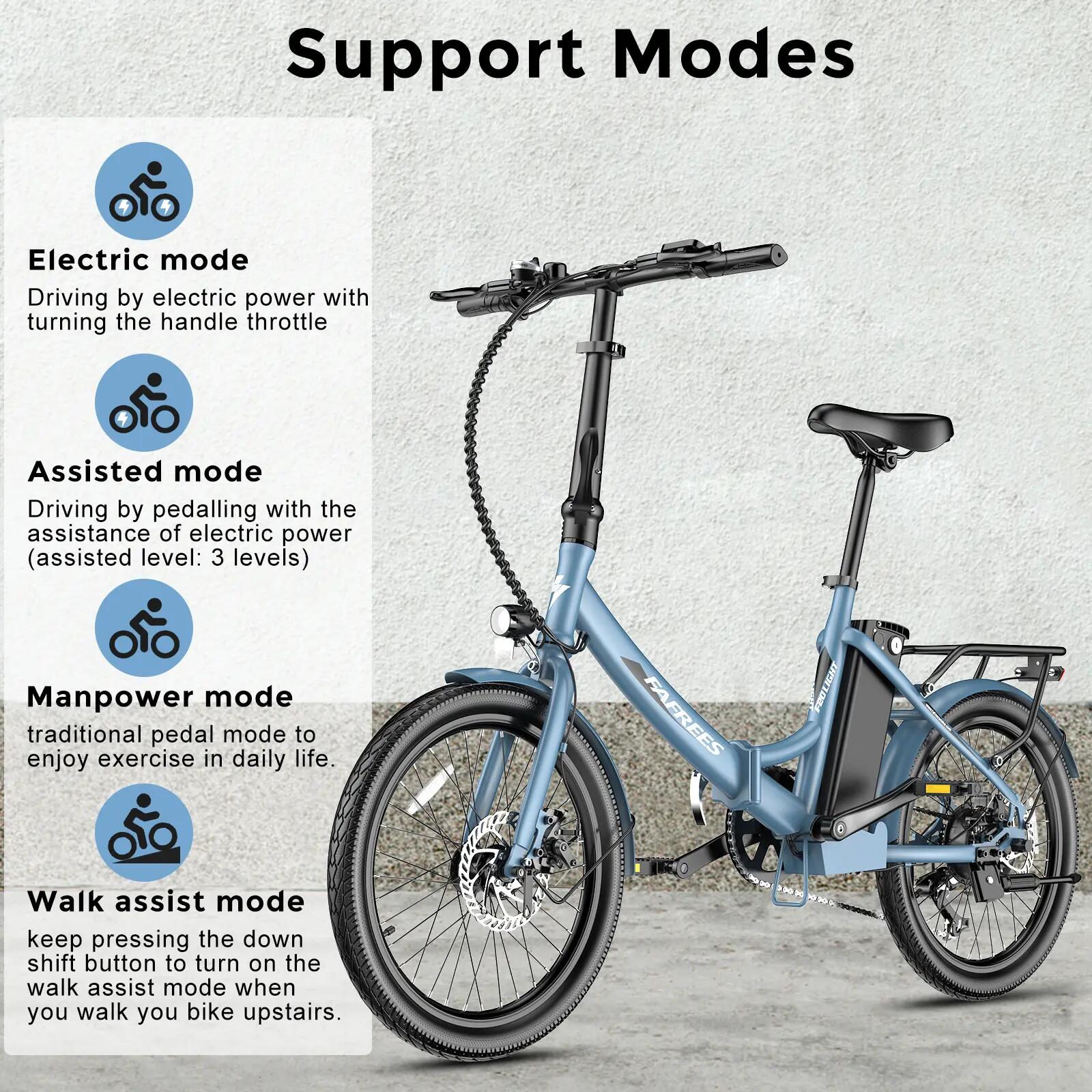 Electric Bicycle Fafrees F20 Light 20" Tire 250W Motor 48V 20Ah Battery 13/15