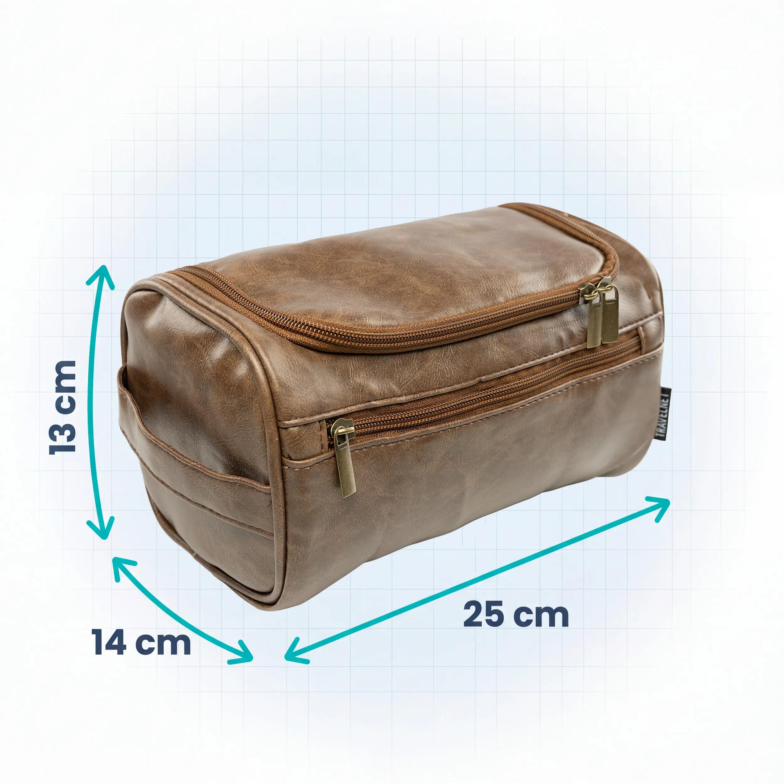 Travelnet Trousse de toilette aspect cuir avec crochet 7/7
