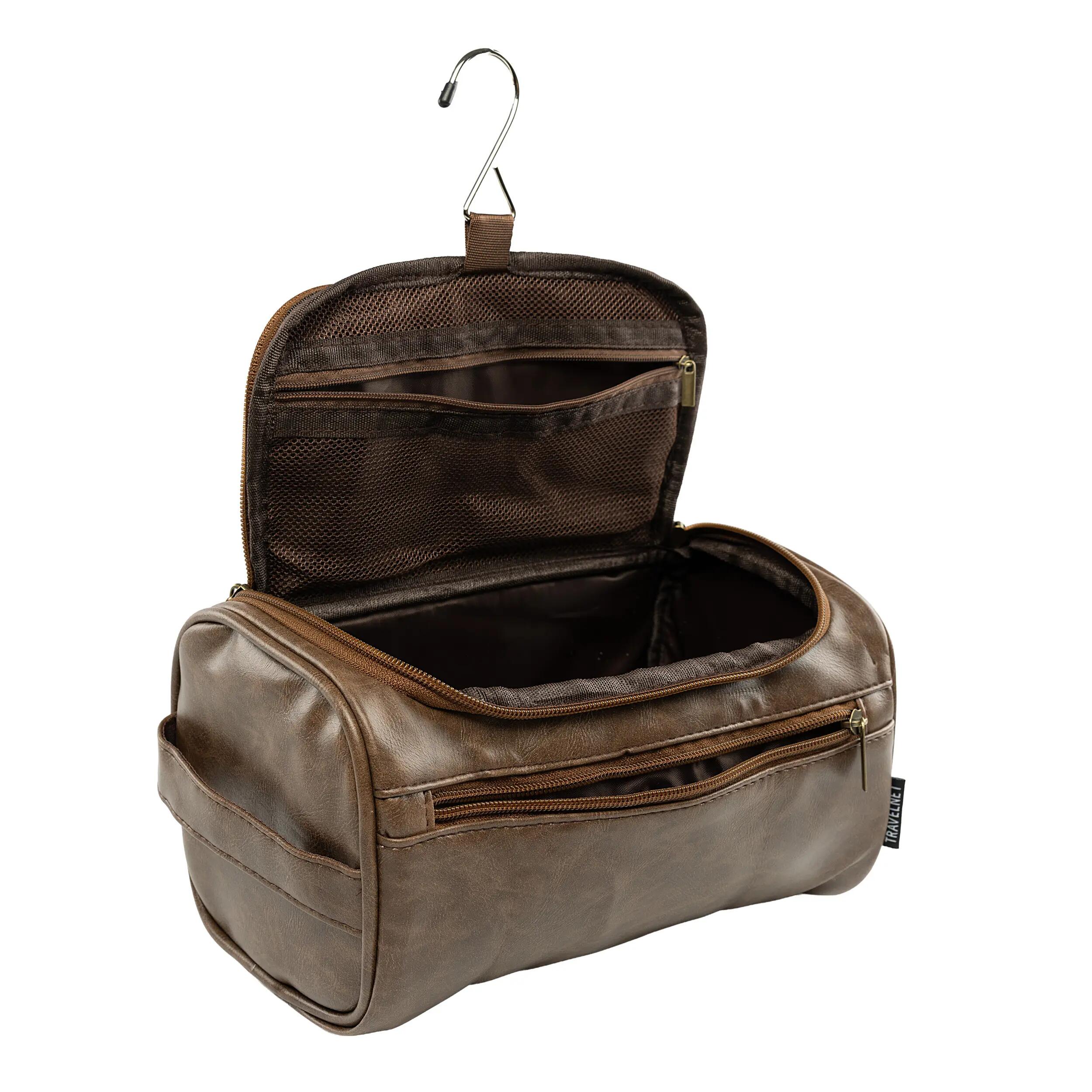 Travelnet Trousse de toilette aspect cuir avec crochet 6/7