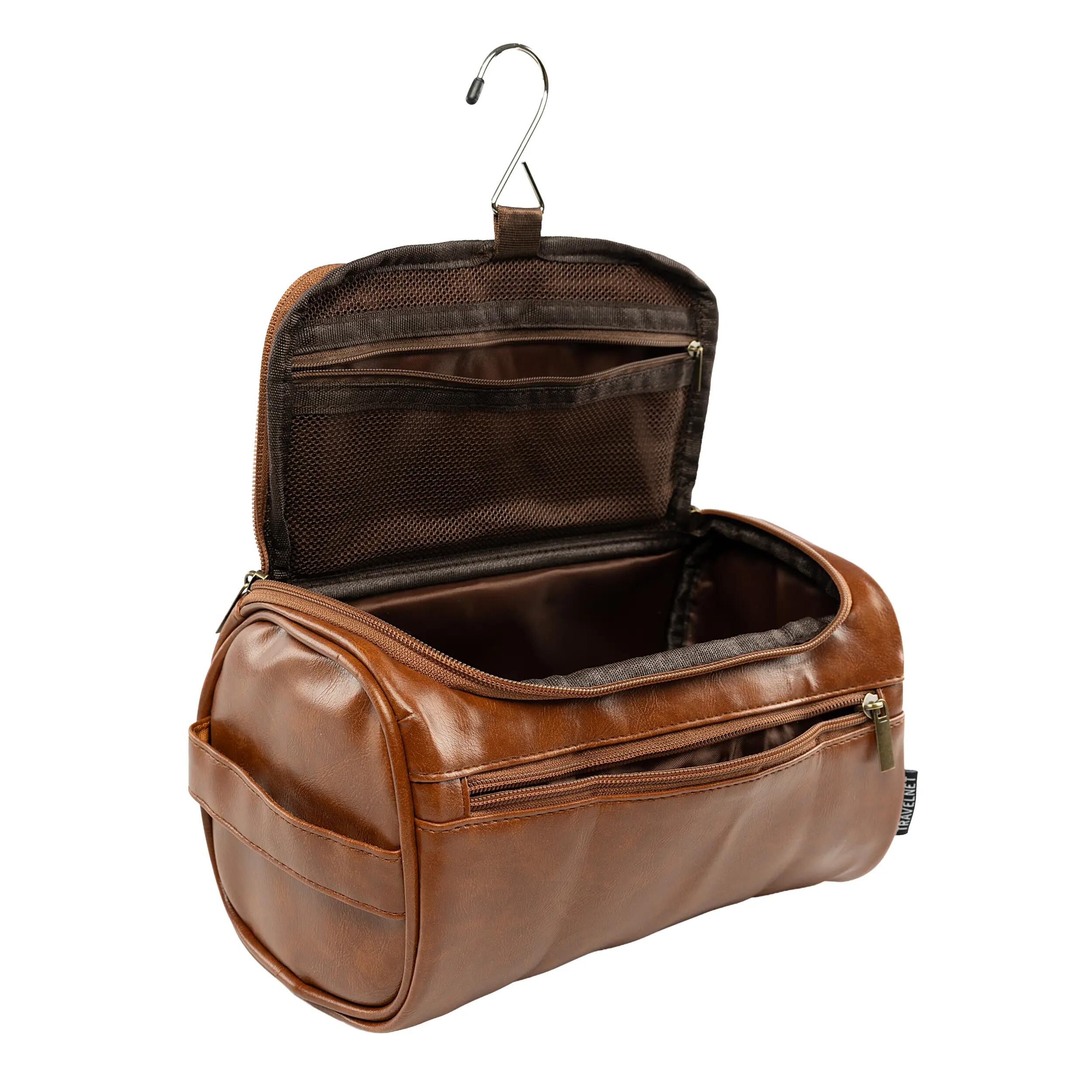 Travelnet Beauty Case Effetto Pelle con Gancio, Organizer da Viaggio di Lusso 6/7
