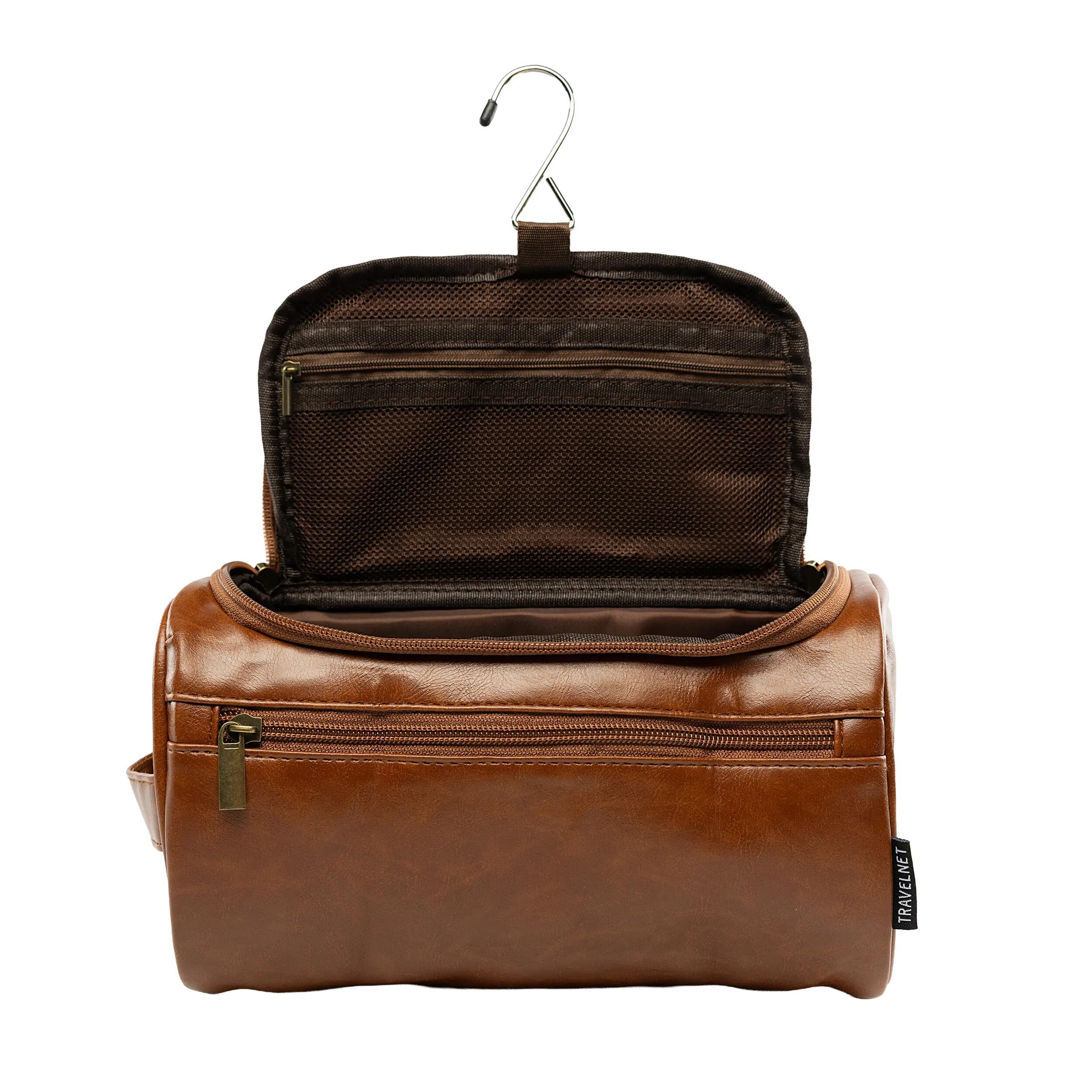 Travelnet Beauty Case Effetto Pelle con Gancio, Organizer da Viaggio di Lusso 4/7
