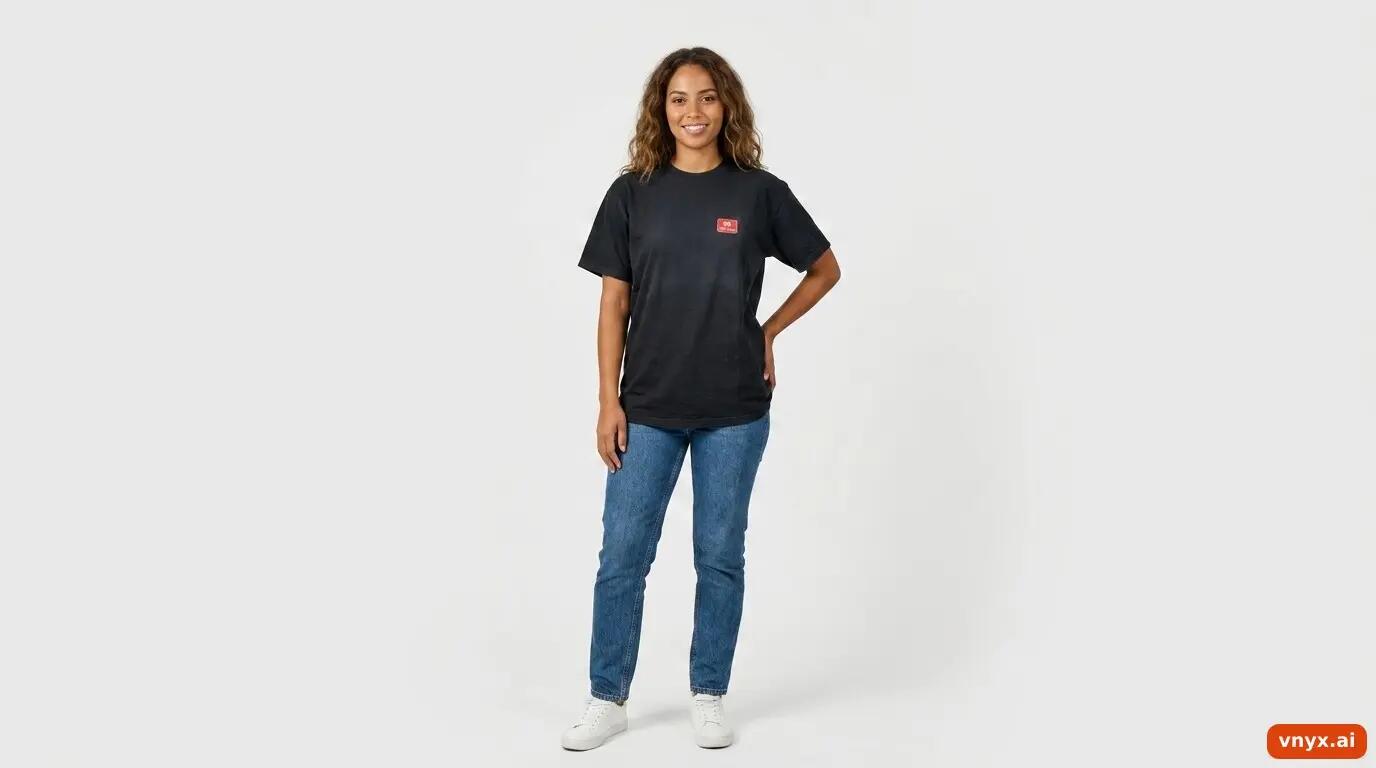 Second Life - Vintage Fruit of the Loom Classic Black T-Shirt Women M 3/6