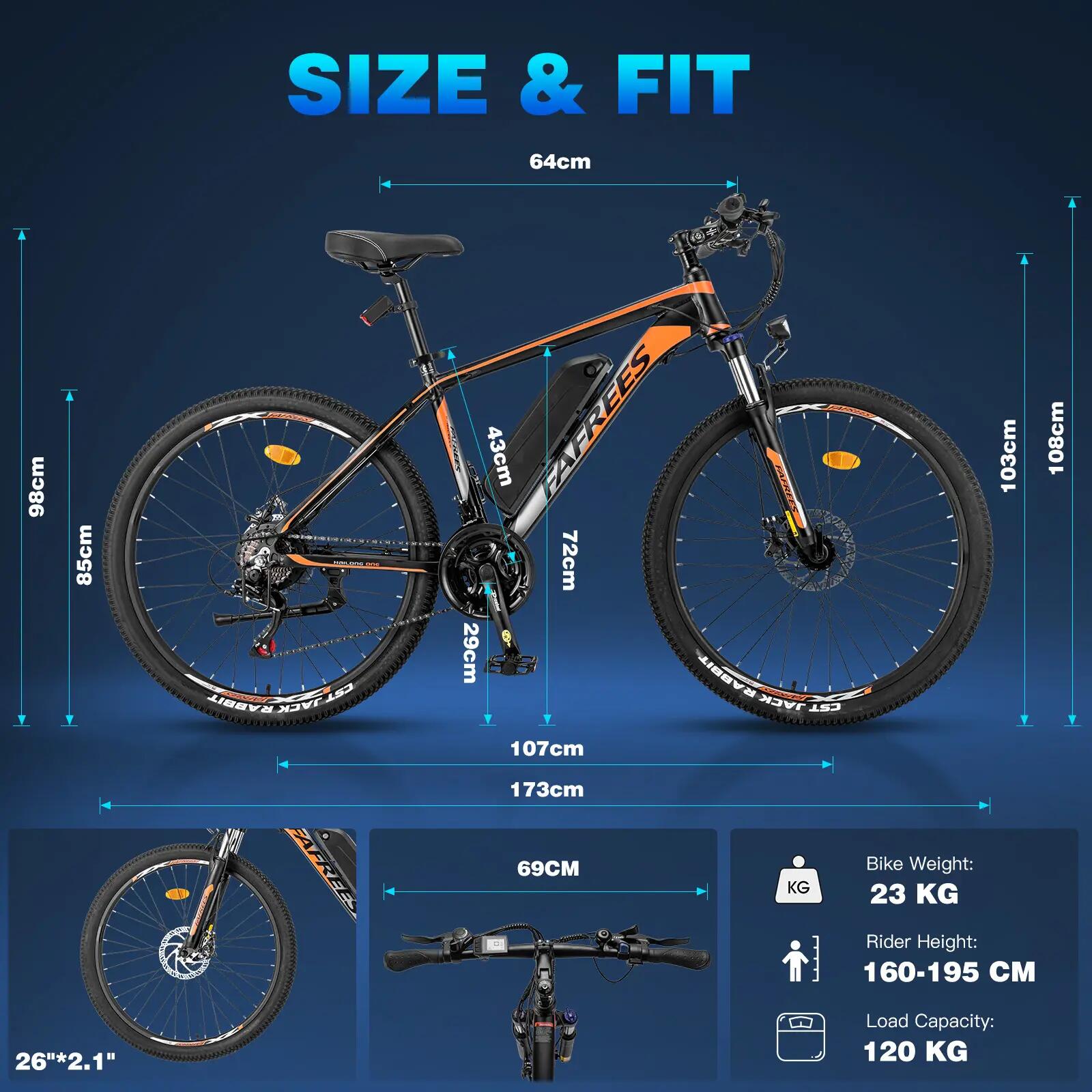 Fafrees Hailong elektrický bicykel 26" pneumatiky 250W motor 36V 13Ah 15/15