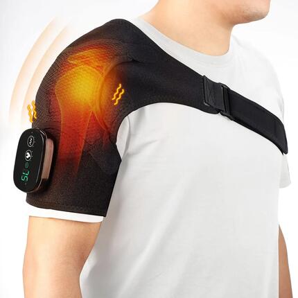 Épaulière chauffante sans fil avec vibration, masseur d'épaule chauffant, unisex
