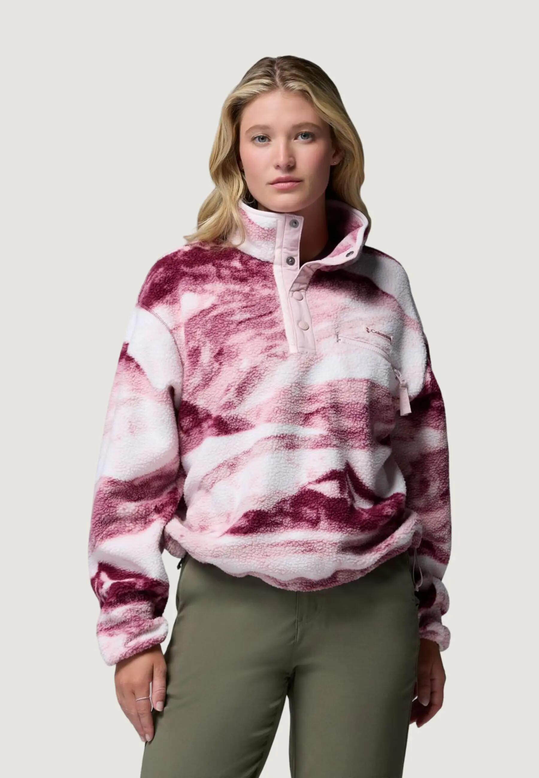 Sweater Helvetia™ II Printed Cropped Half Snap DAMES Paars 1/5