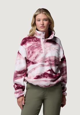 Sweater helvetia™ ii printed cropped half snap dames paars