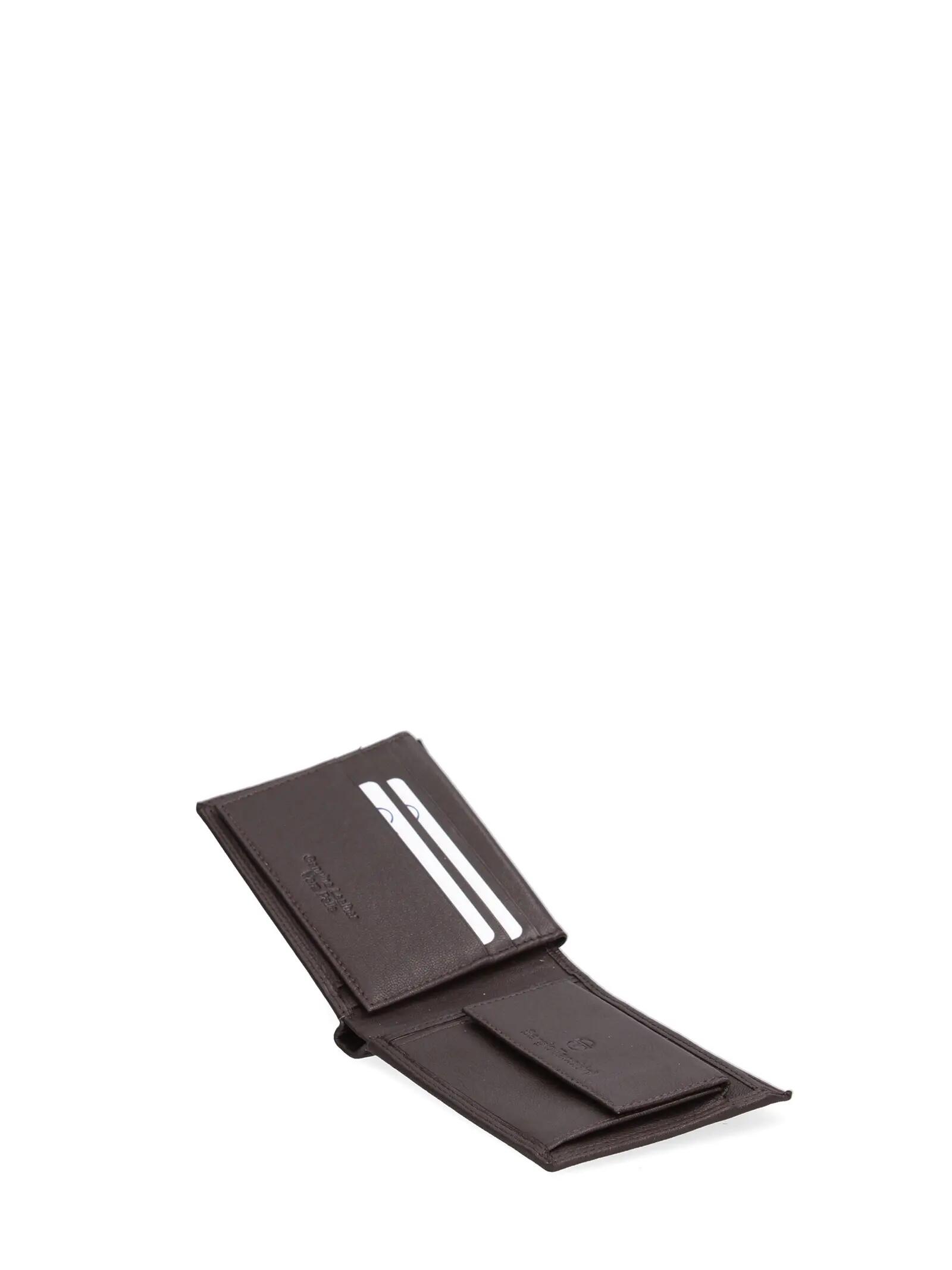 Sergio Tacchini Heren Portemonnee Echt Leer Zwart Compact 4/6