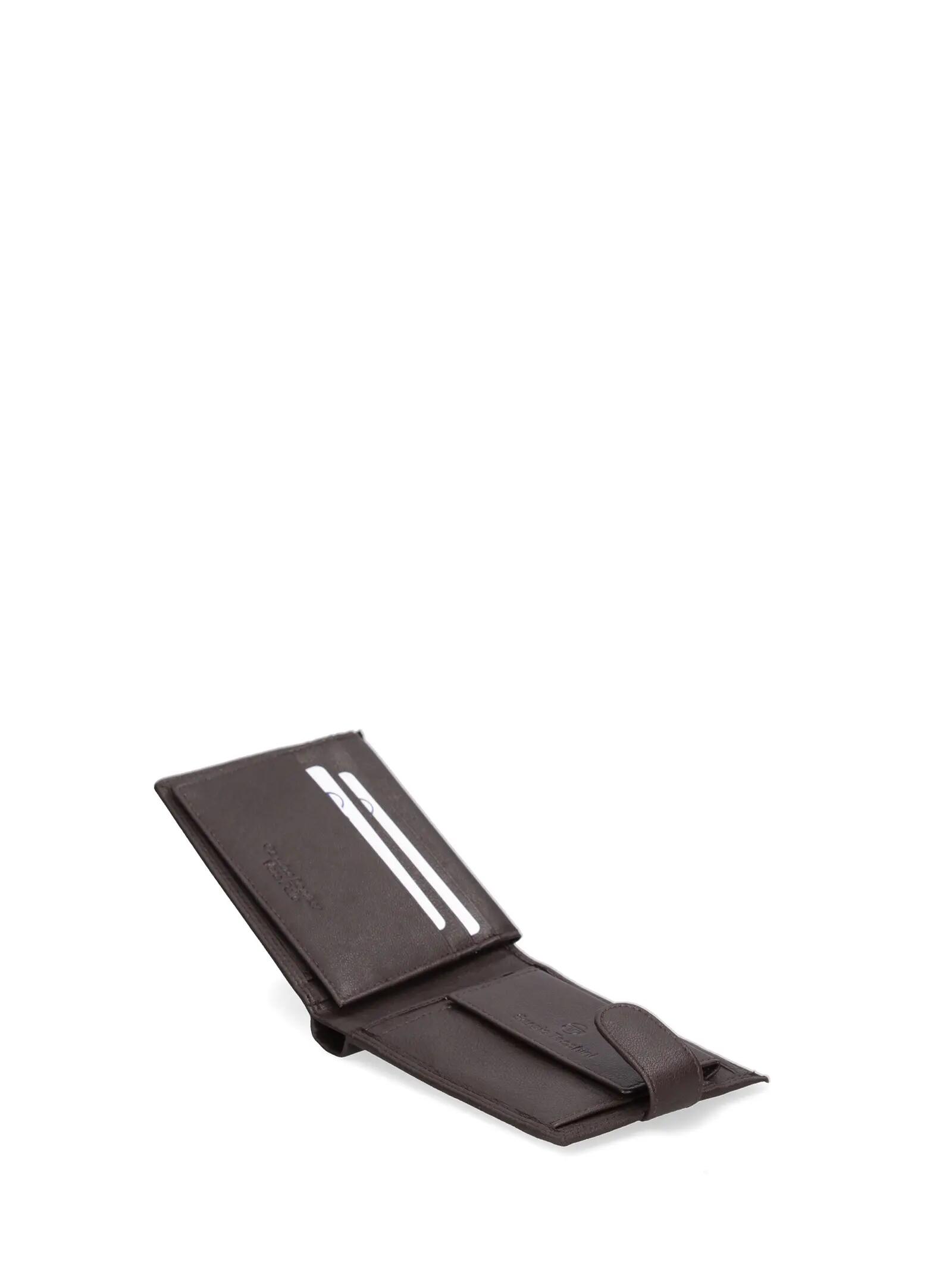 Portefeuille homme Sergio Tacchini cuir véritable noir bouton pression 3/5
