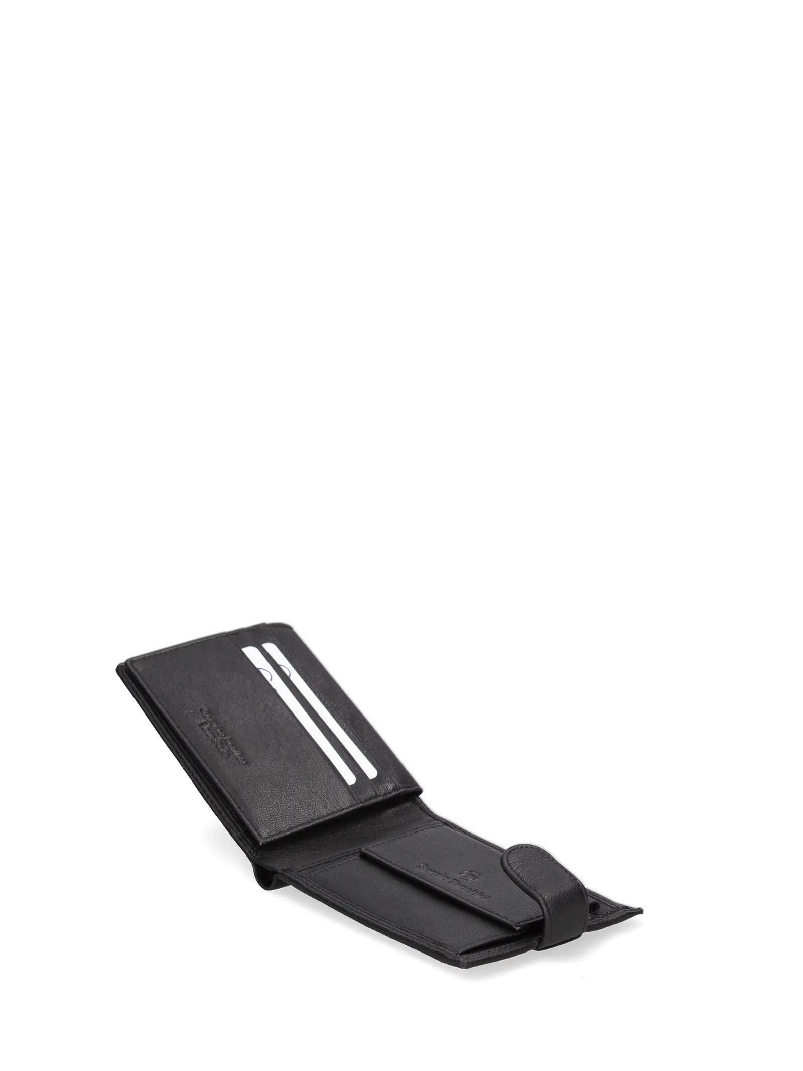 Portefeuille homme Sergio Tacchini cuir véritable noir bouton pression 4/6