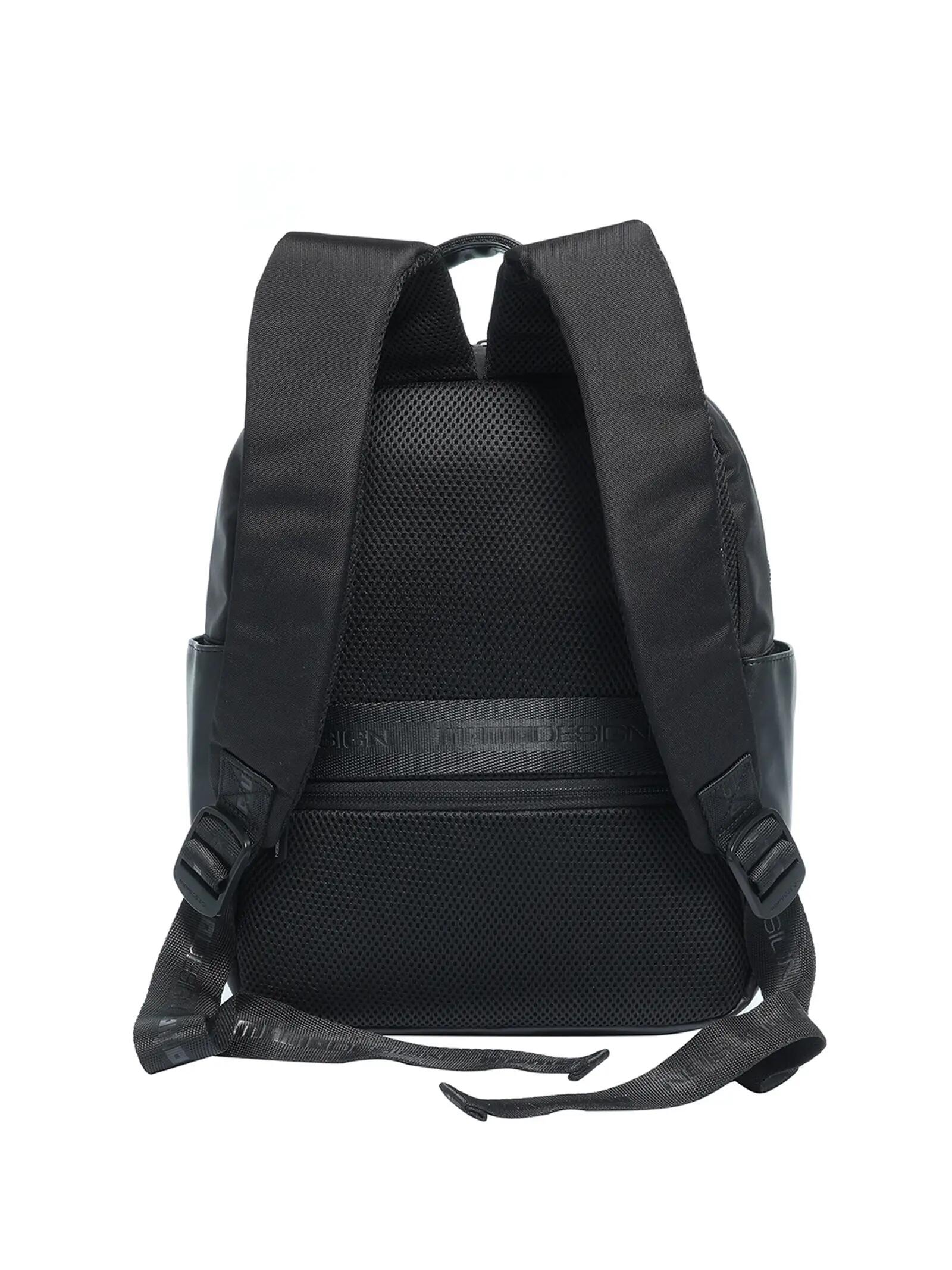 Momo Design Men's Black Polyester Backpack with Zip Pockets and Compartments 3/3